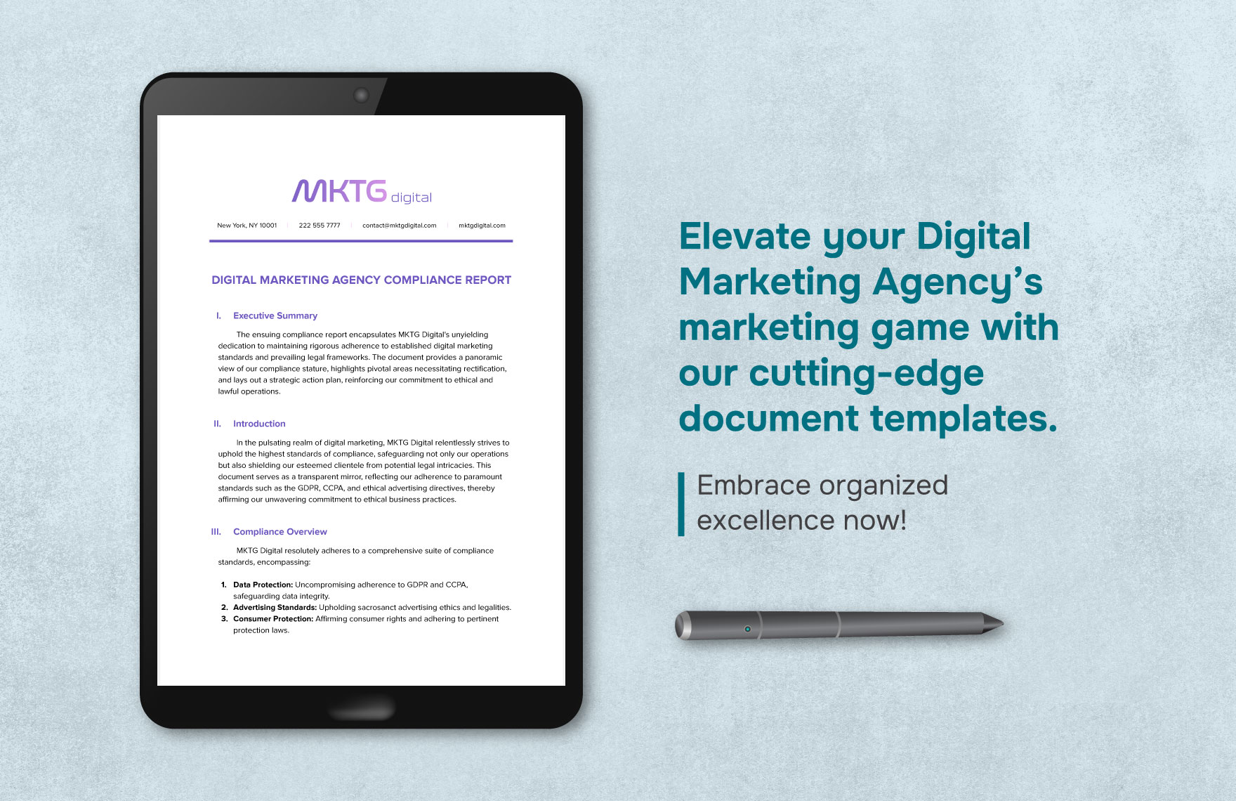 Digital Marketing Agency Compliance Report Template
