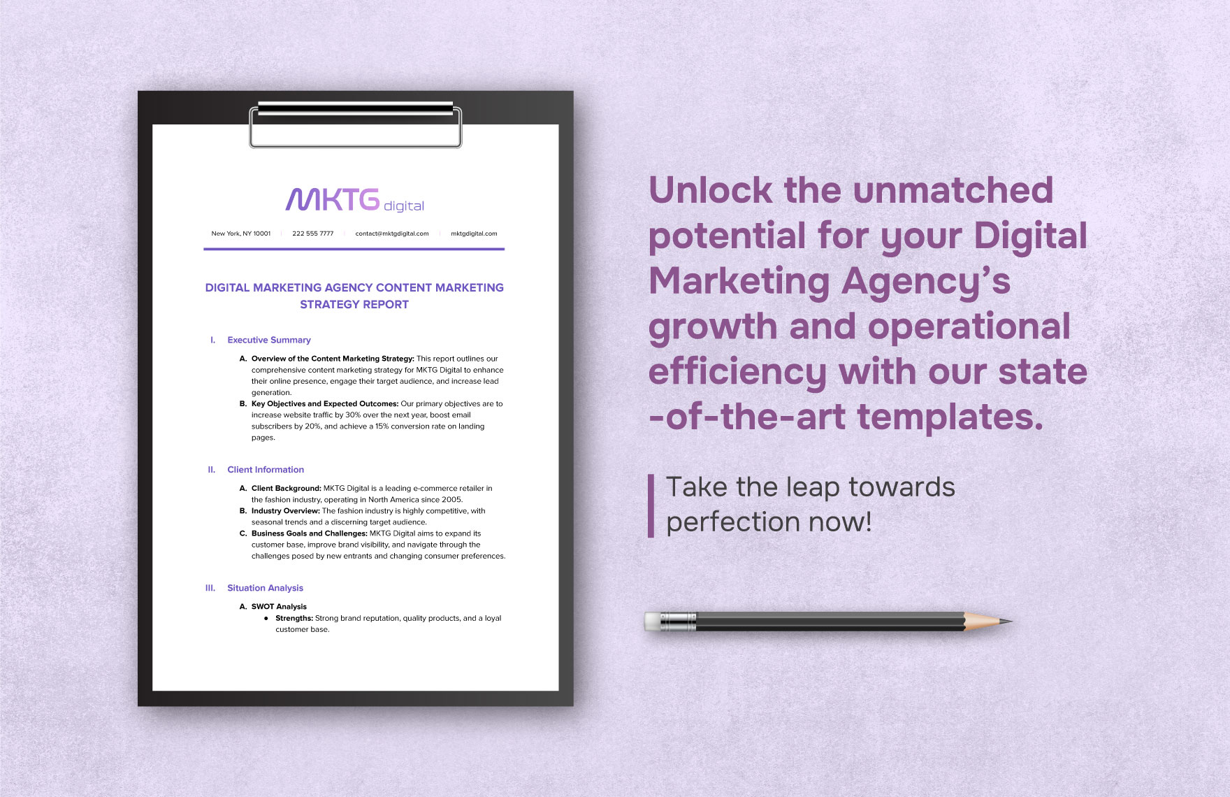 Digital Marketing Agency Content Marketing Strategy Report Template