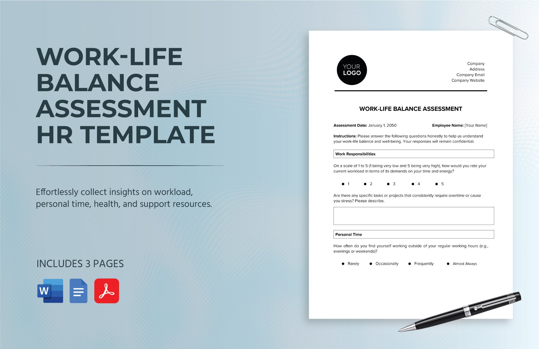 Work-life Balance Assessment HR Template