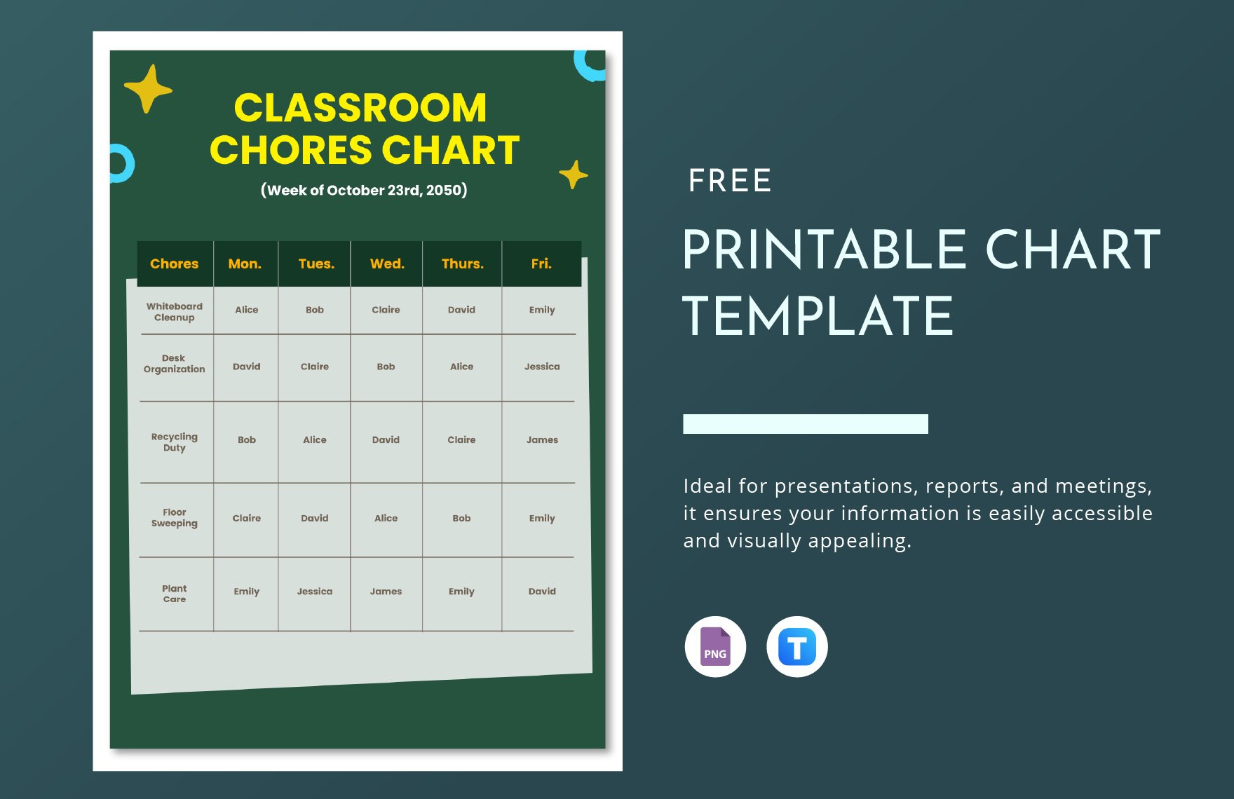 Free Printable Chart Template in PNG