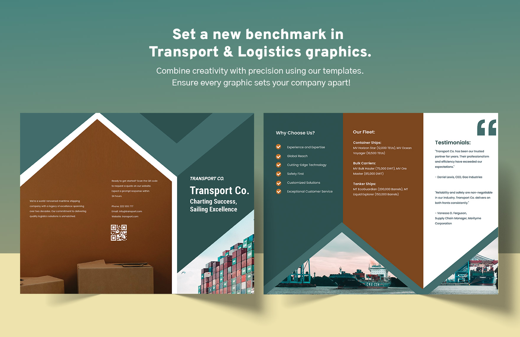 Transport and Logistics Maritime Shipping Company Brochure Template