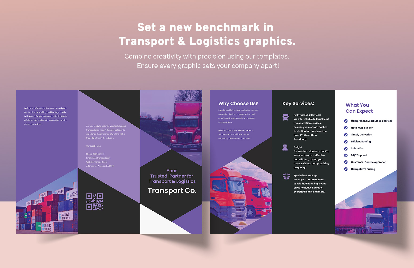 Transport and Logistics Trucking and Haulage Brochure Template