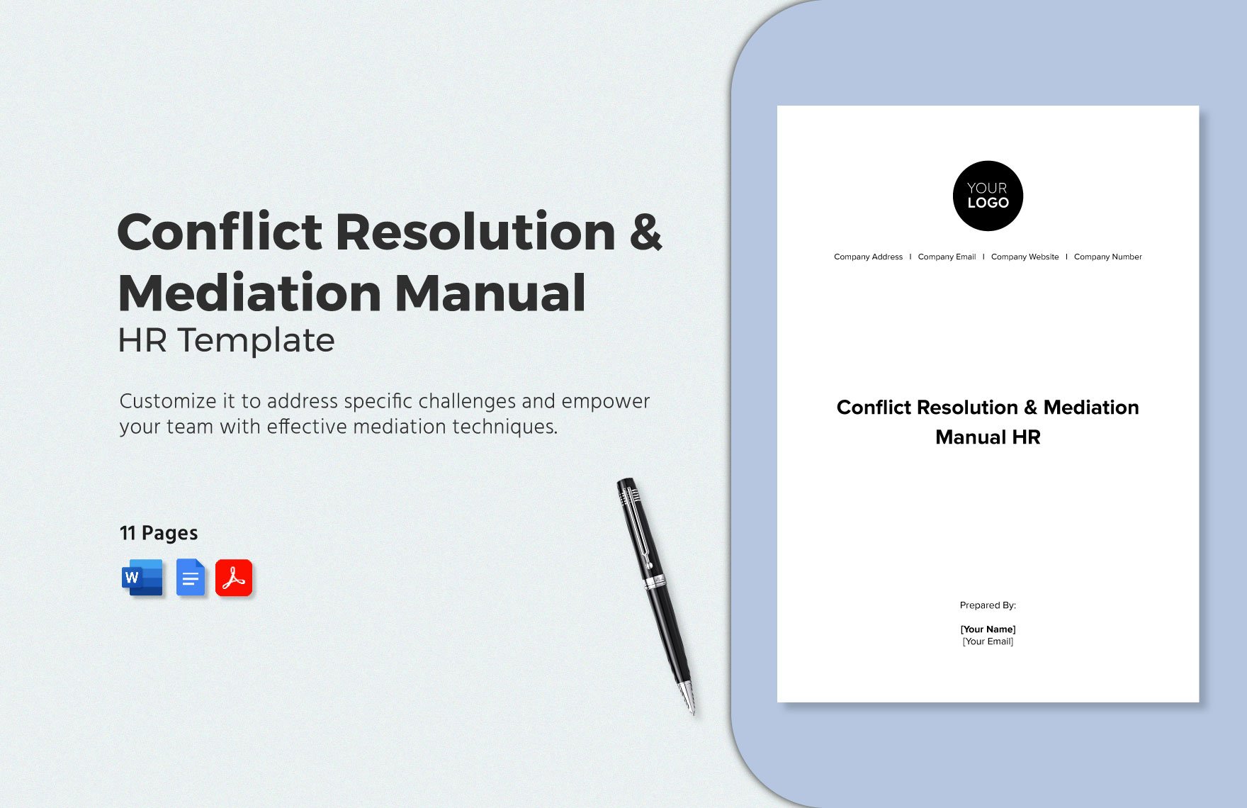 Conflict Resolution & Mediation Manual HR Template