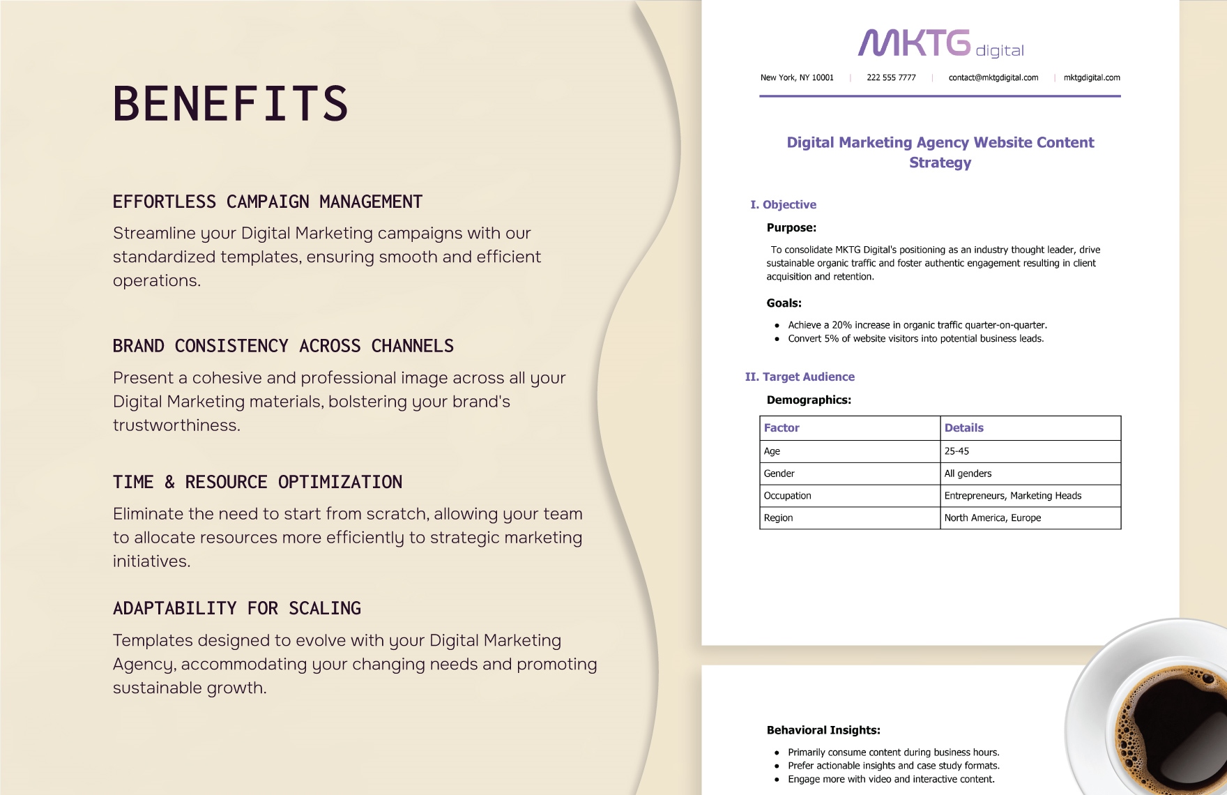 Digital Marketing Agency Website Content Strategy Template