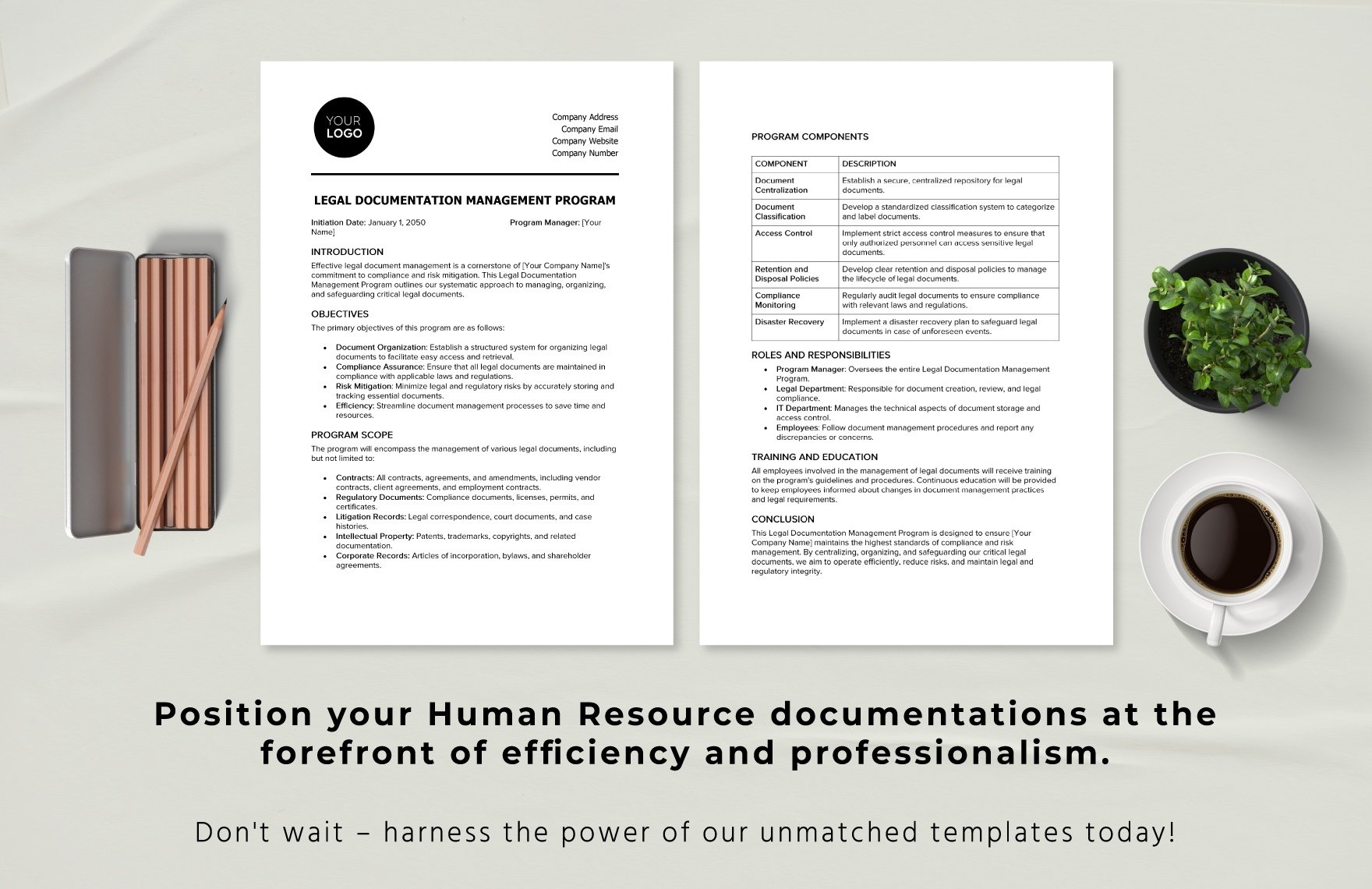 Legal Documentation Management Program HR Template