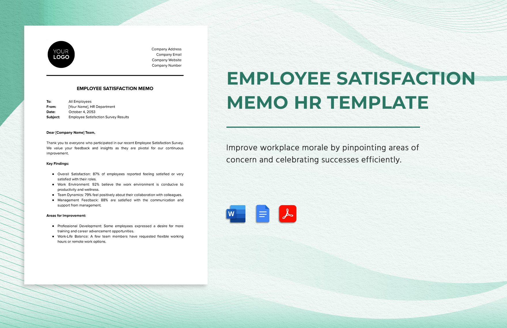 Employee Satisfaction Memo HR Template
