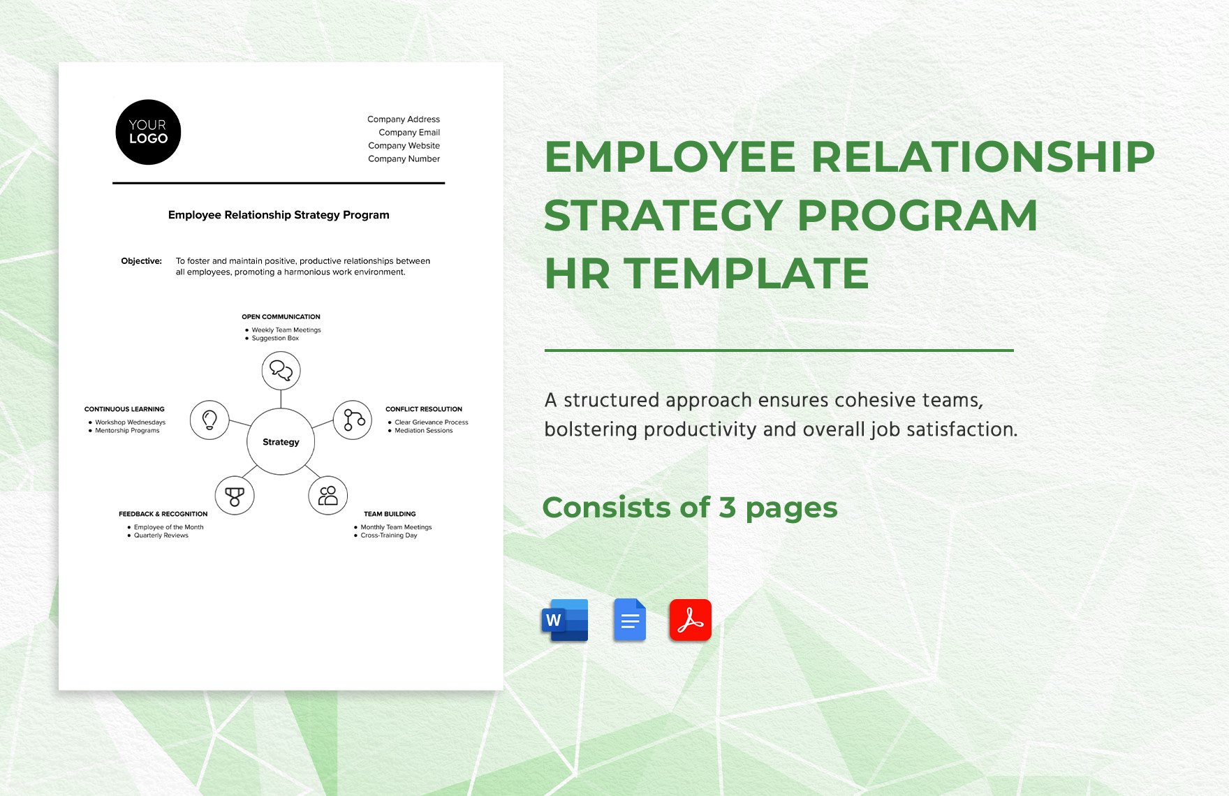 Employee Relationship Strategy Program HR Template