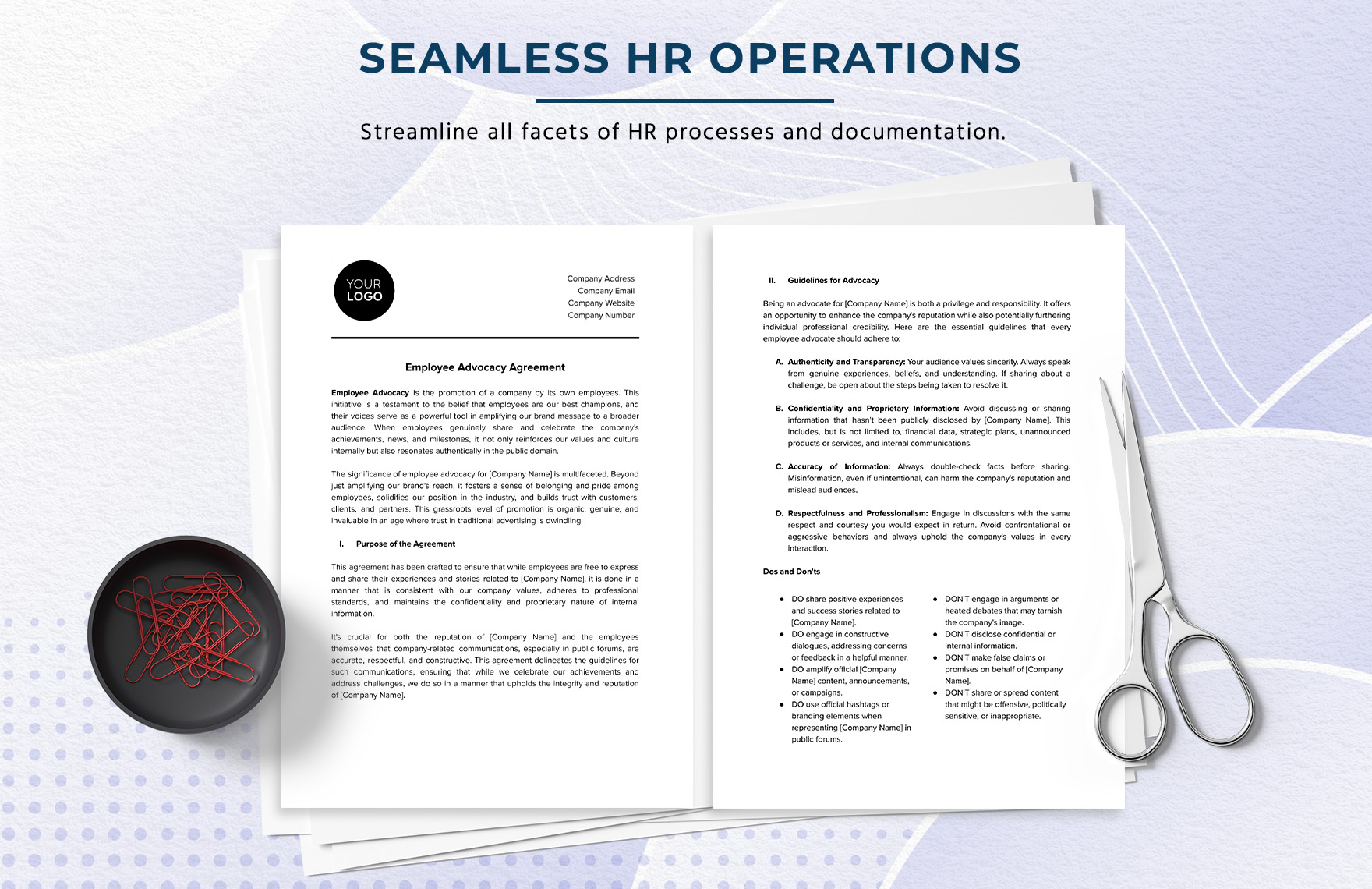 Employee Advocacy Agreement HR Template