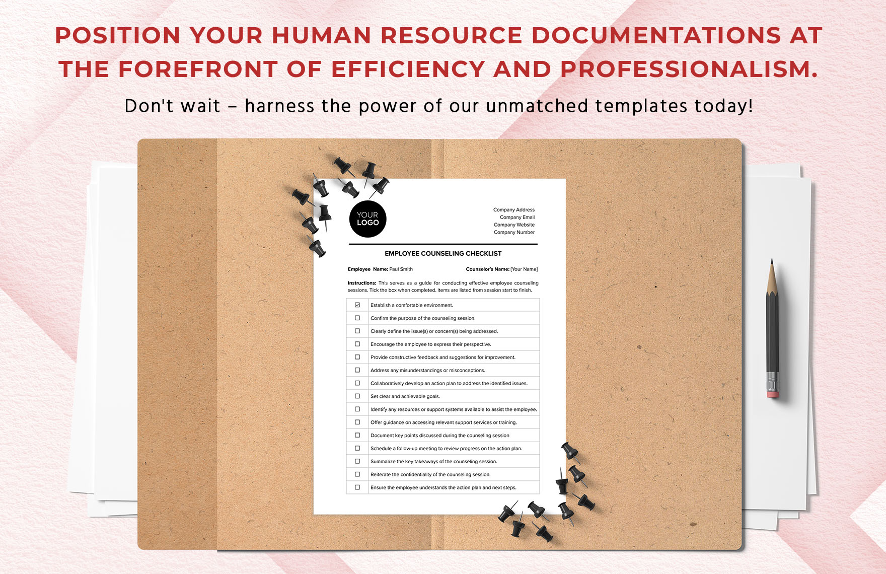 Employee Counseling Checklist HR Template