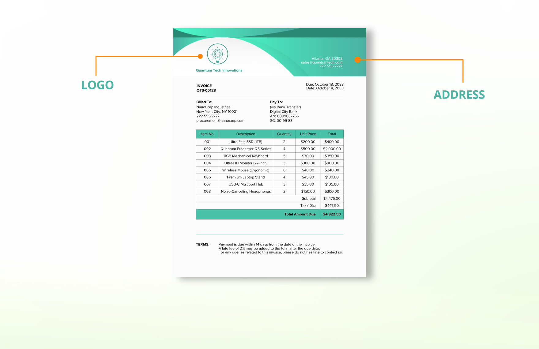 Free Itemized Invoice Template Download in Word Apple Pages