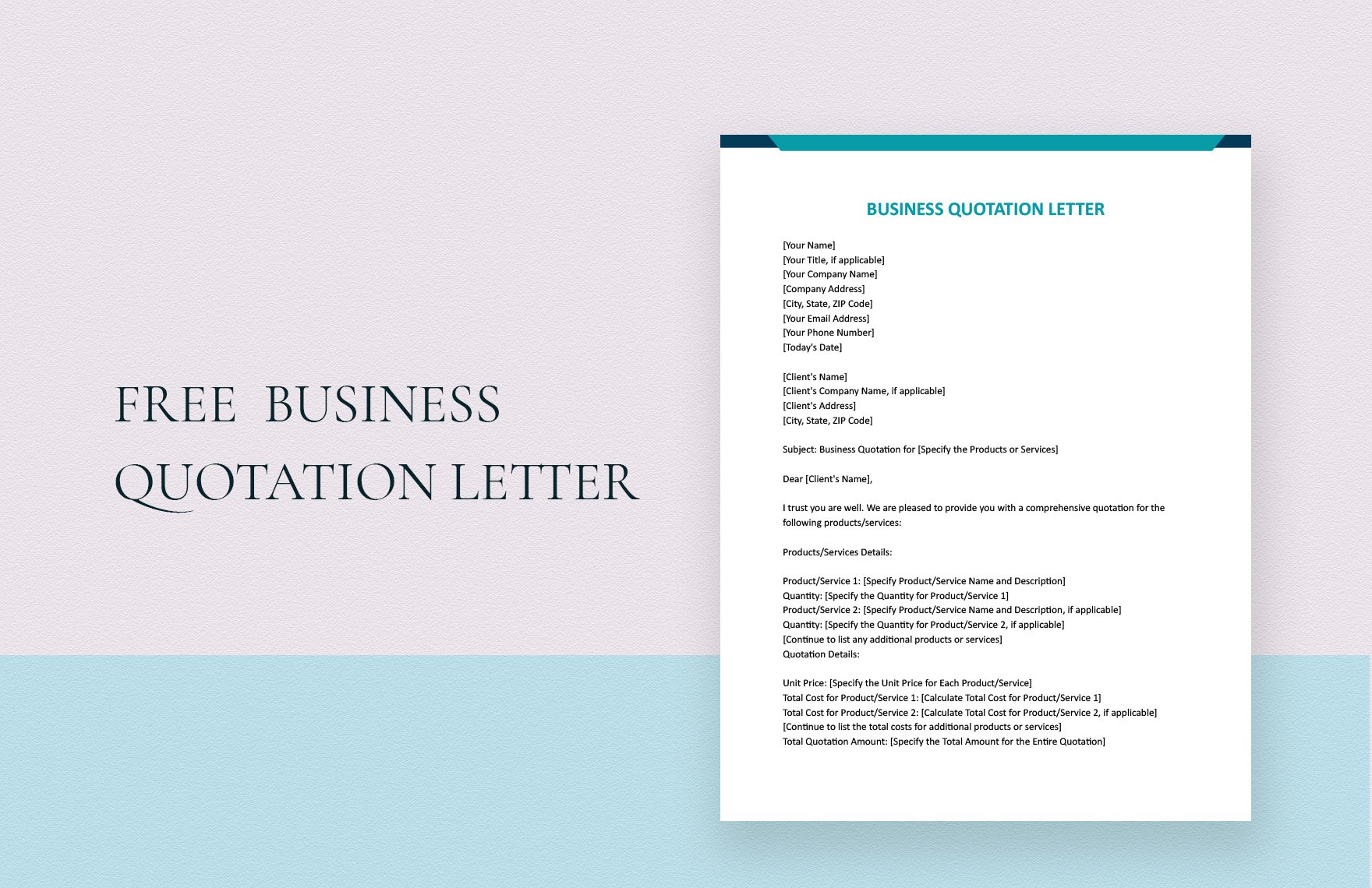 Business Quotation Letter