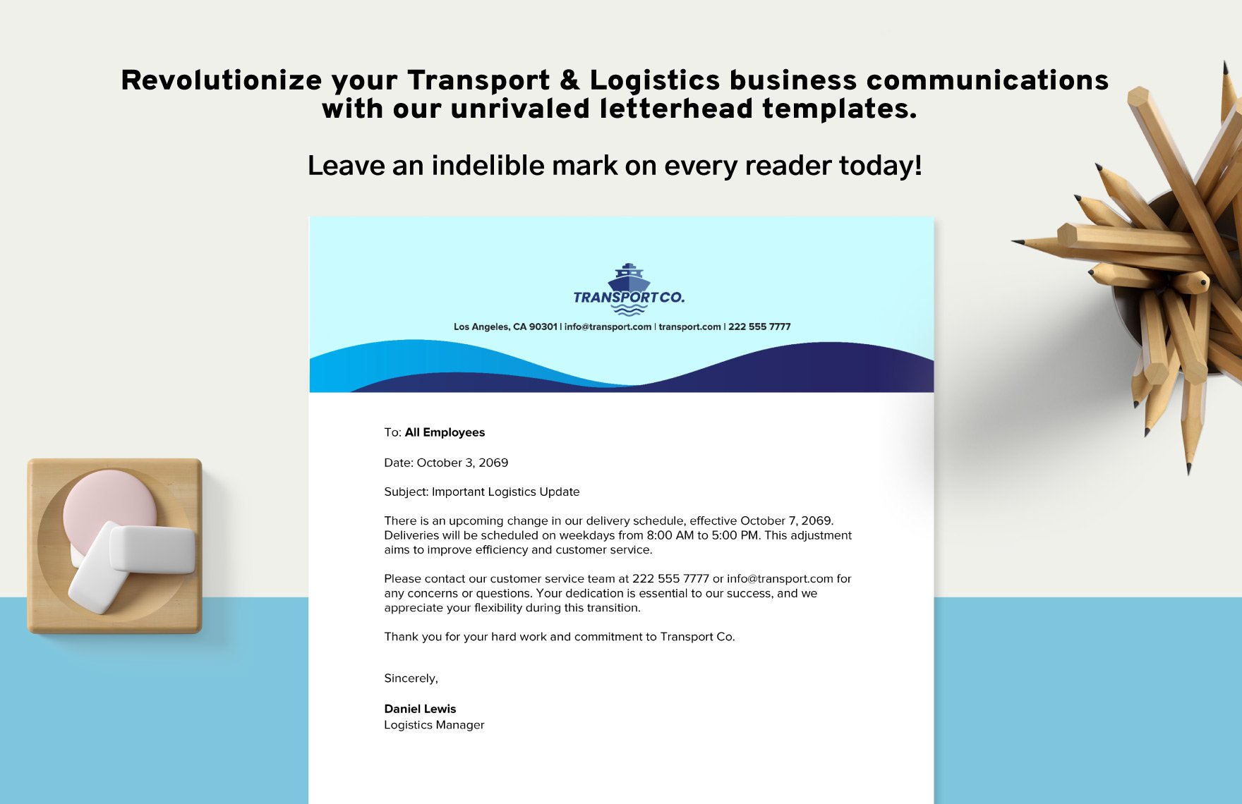 Transport and Logistics Maritime Shipping Company Letterhead Template