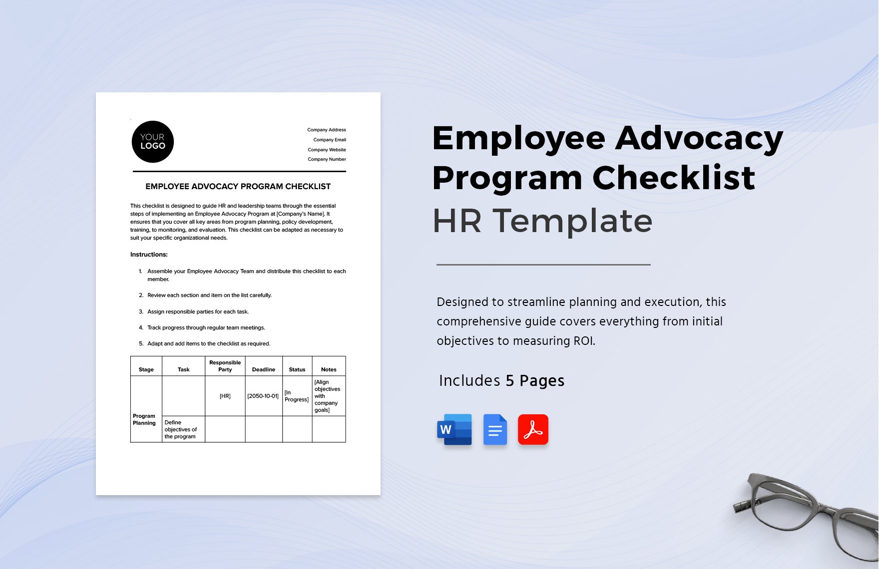 Employee Advocacy Program Checklist HR Template