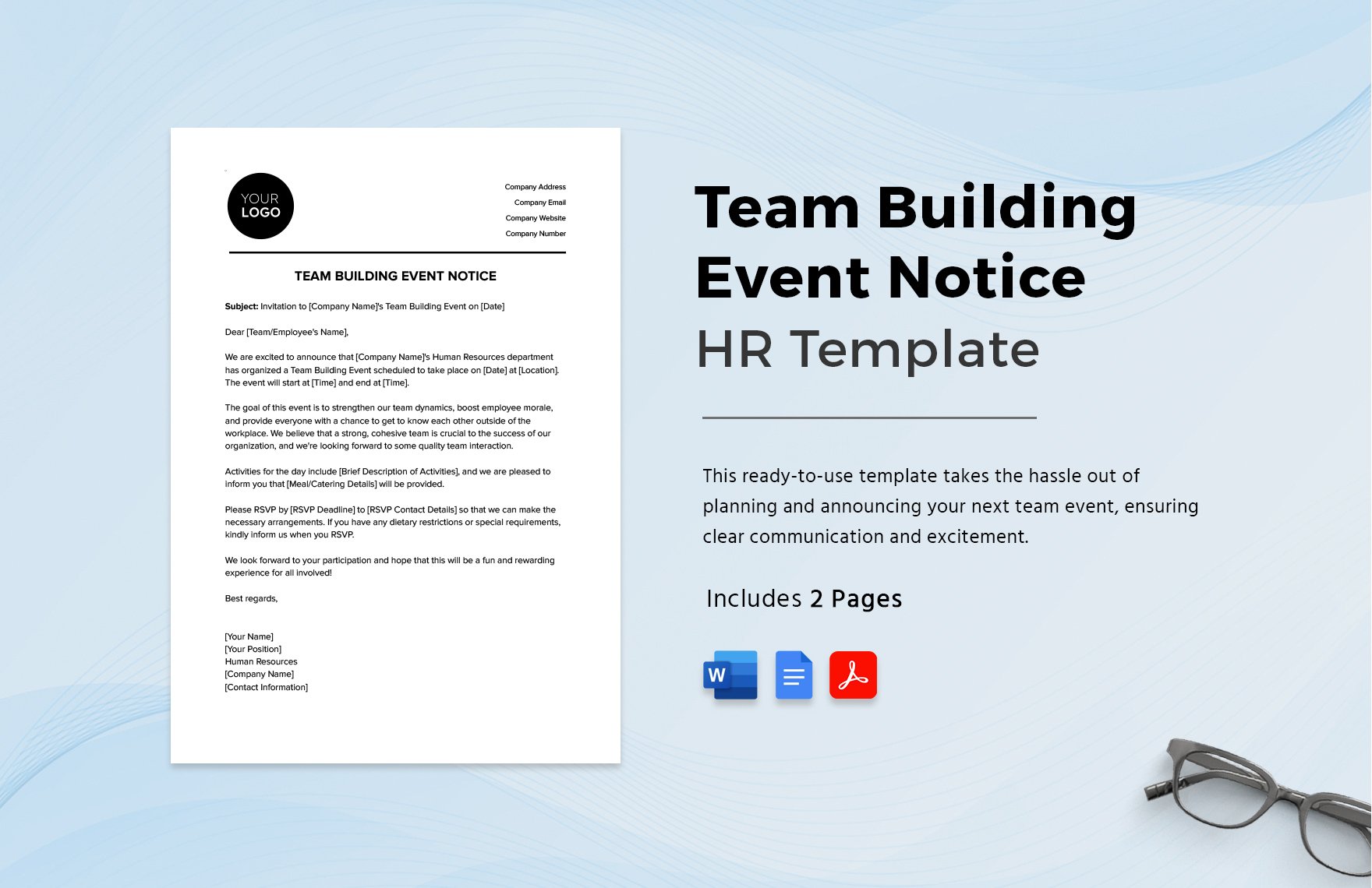 Team Building Event Notice HR Template