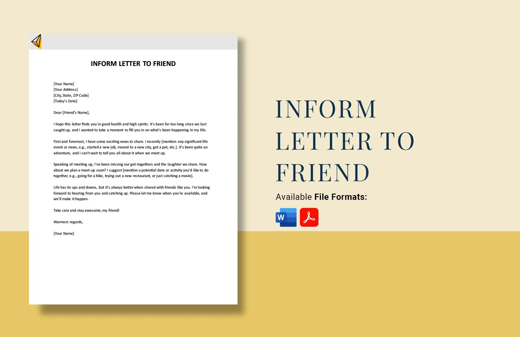 Inform Letter To Friend in Word, PDF
