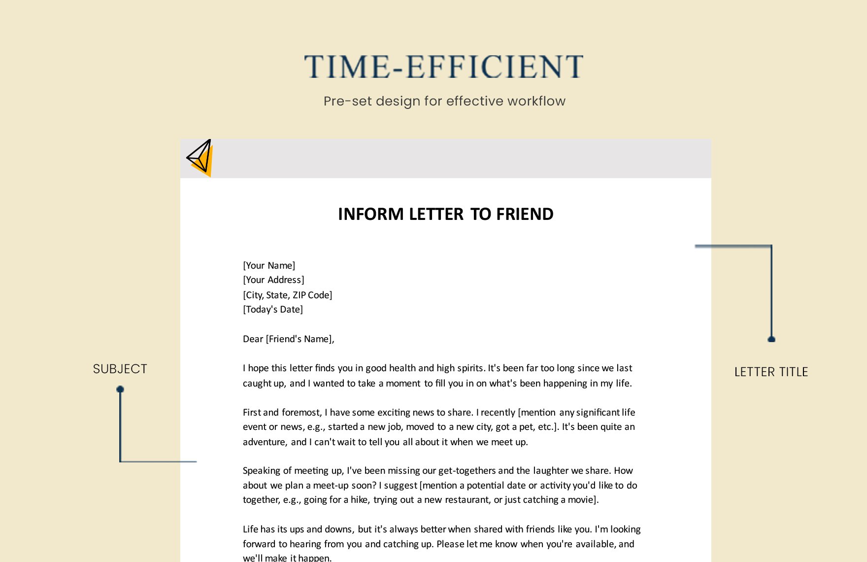Inform Letter To Friend