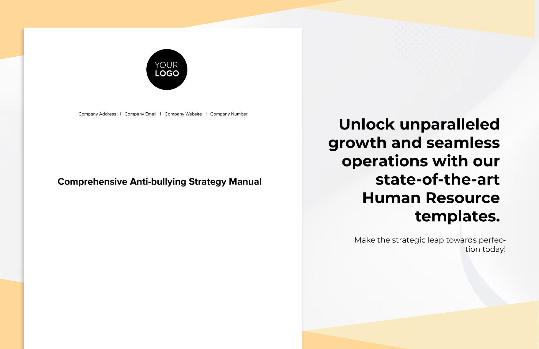Comprehensive Anti-bullying Strategy Manual HR Template