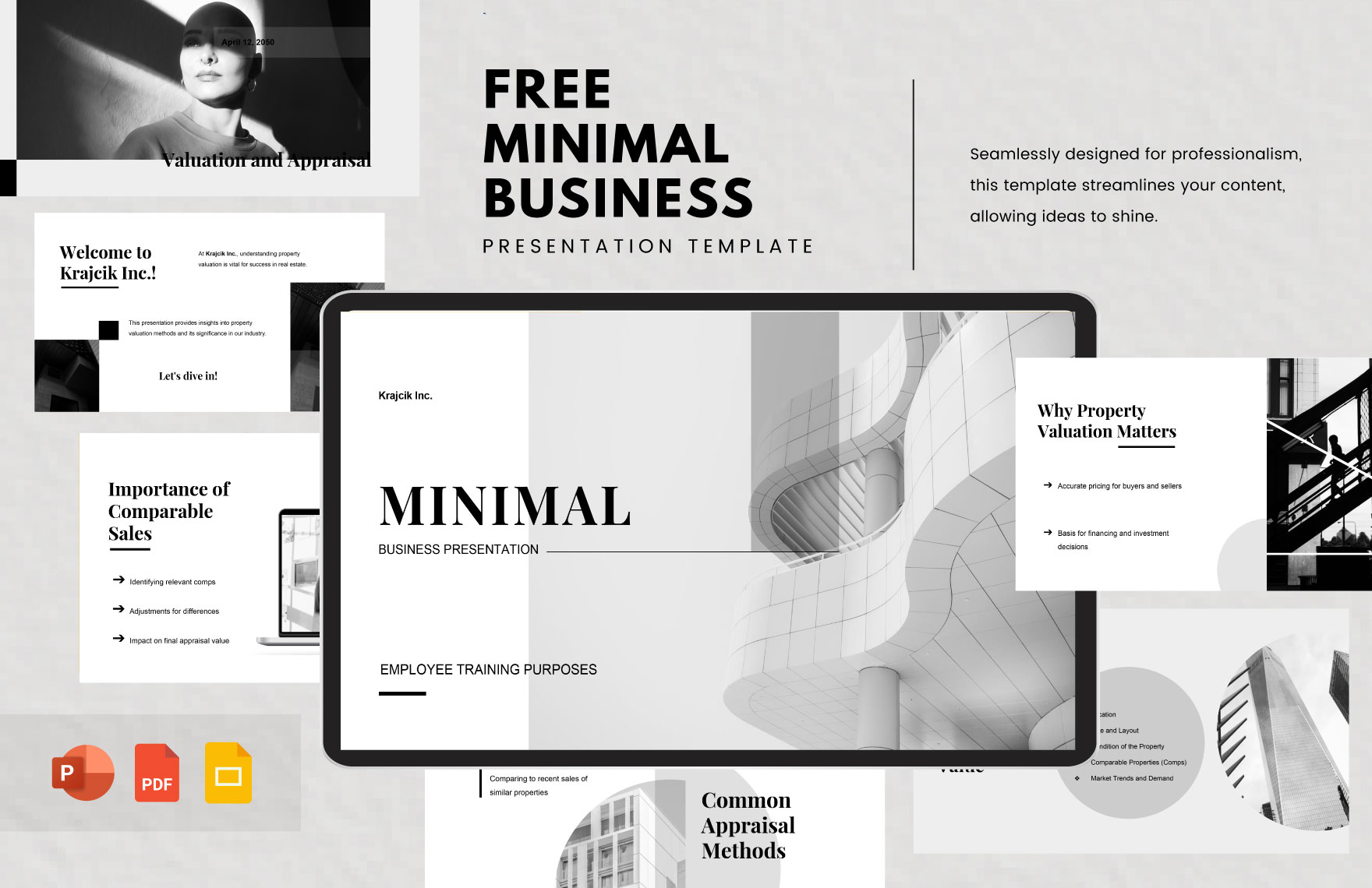 Free Minimal Business Presentation Template - Download in PDF ...