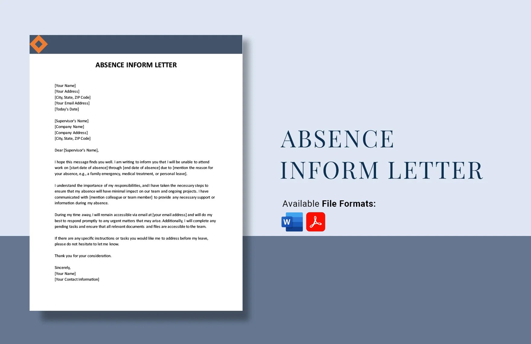 Absence Inform Letter in Word, PDF
