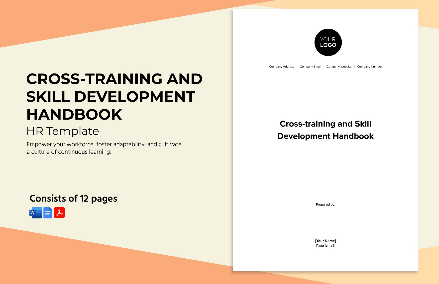 Cross-training and Skill Development Handbook HR Template in Word, Google Docs, PDF