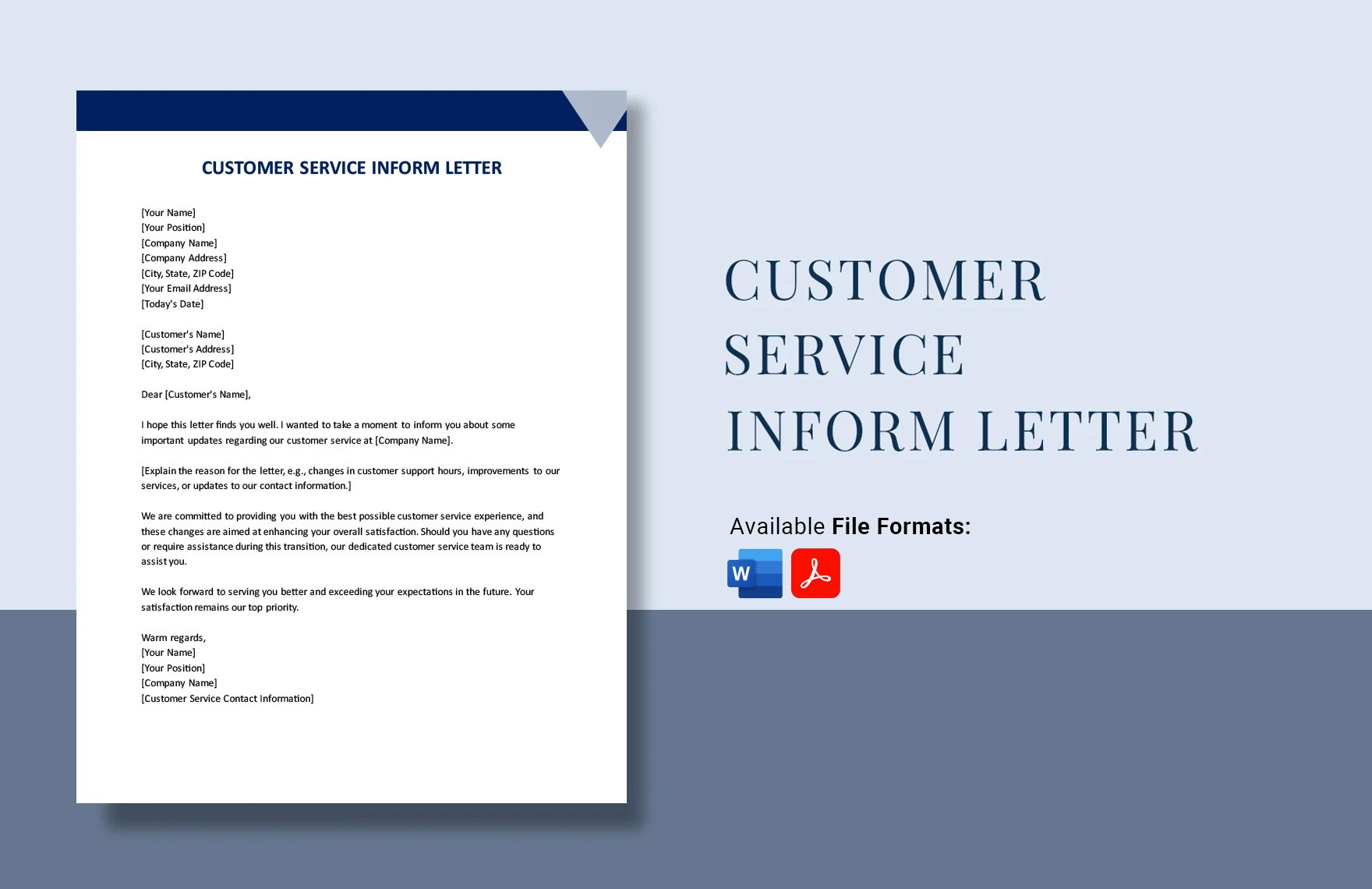 Customer Service Inform Letter in Word, PDF