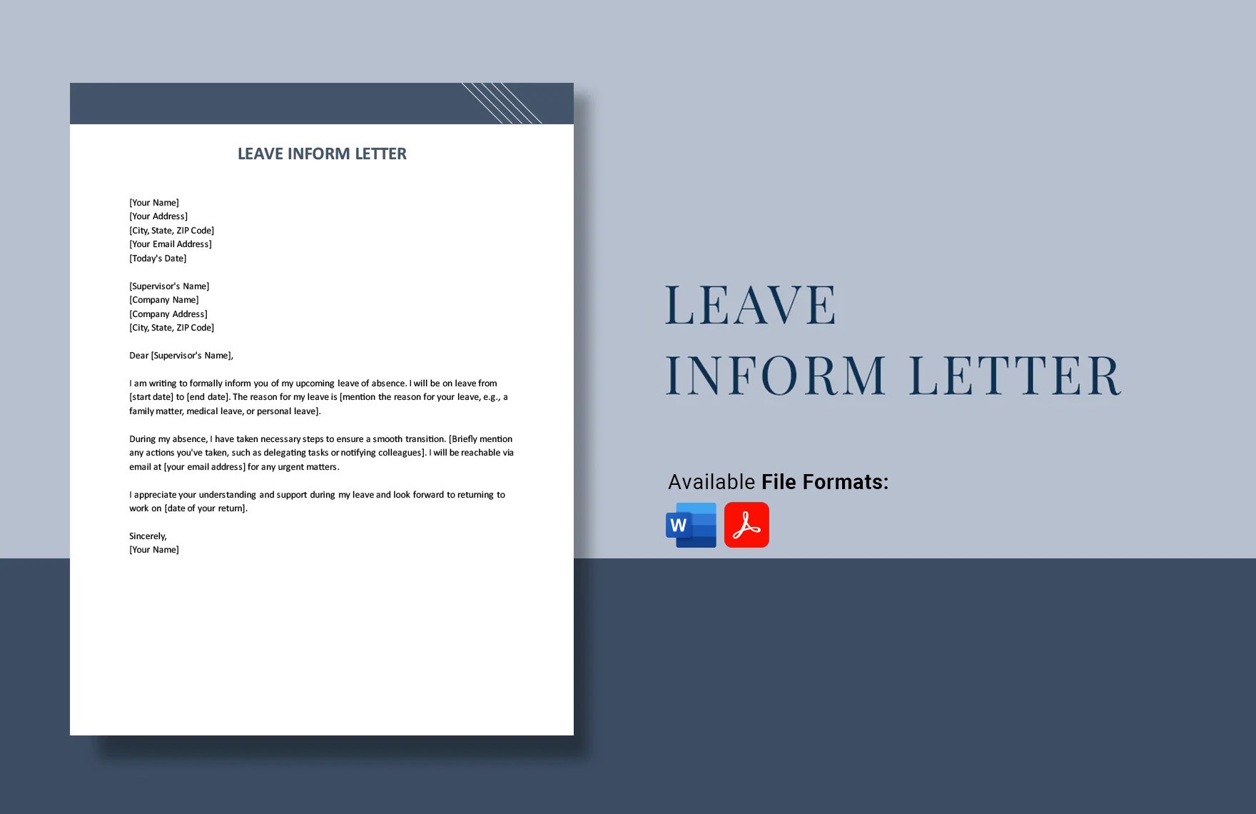 Leave Inform Letter in Word, PDF