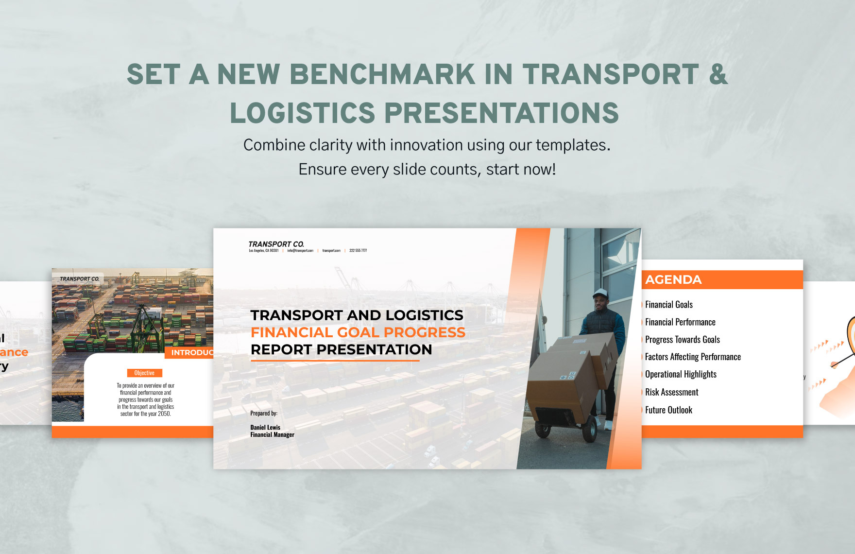Transport and Logistics Financial Goal Progress Report Presentation Template