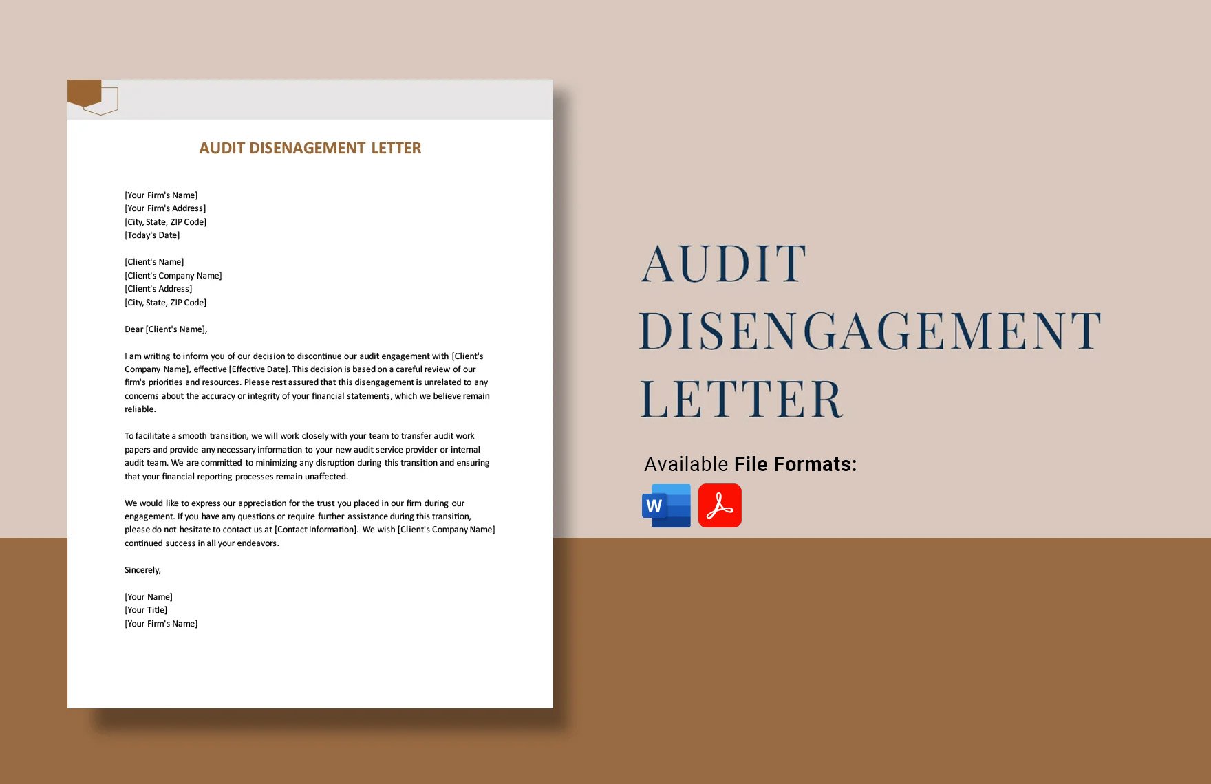 Audit Disengagement Letter in Word, PDF
