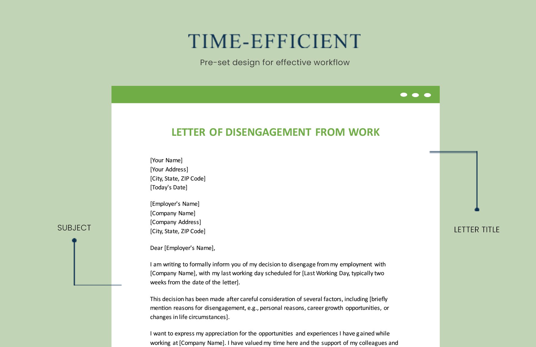 Letter Of Disengagement From Work