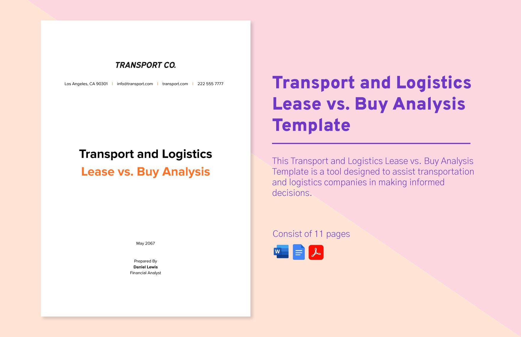 Transport and Logistics Lease vs. Buy Analysis Template