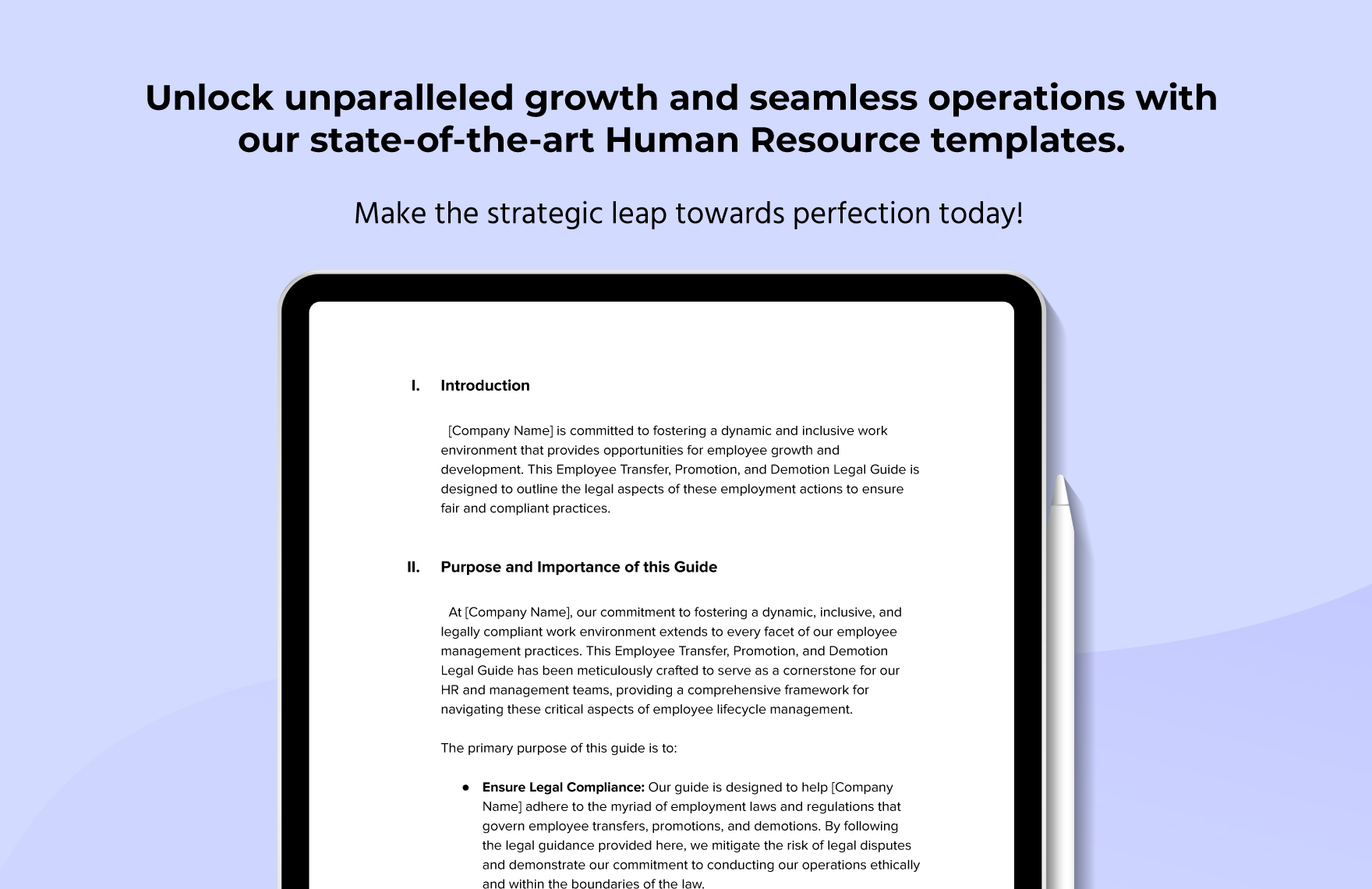 Employee Transfer, Promotion, and Demotion Legal Guide HR Template