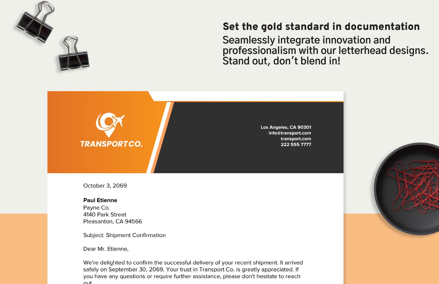 Transport and Logistics Air Cargo Services Letterhead Template