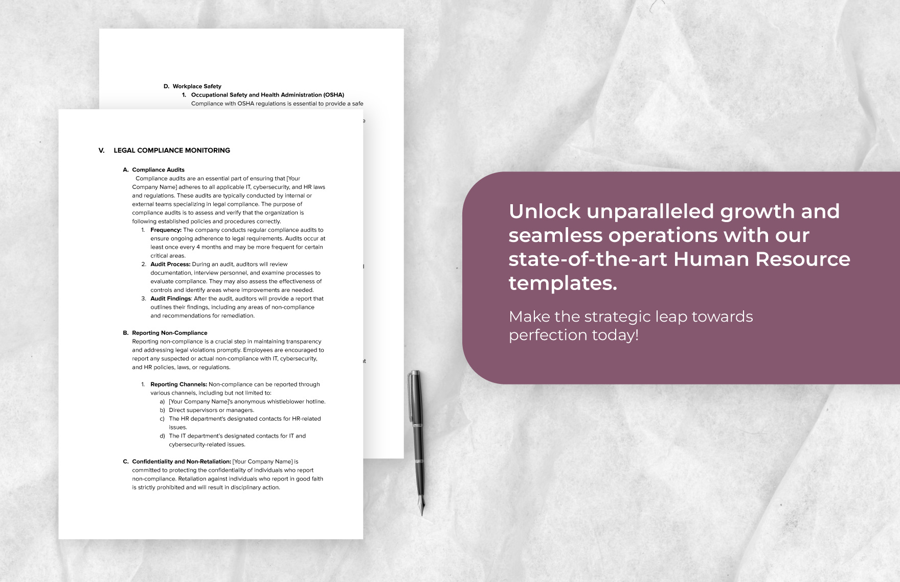 IT, Cybersecurity, and HR: Legal Compliance Manual Template