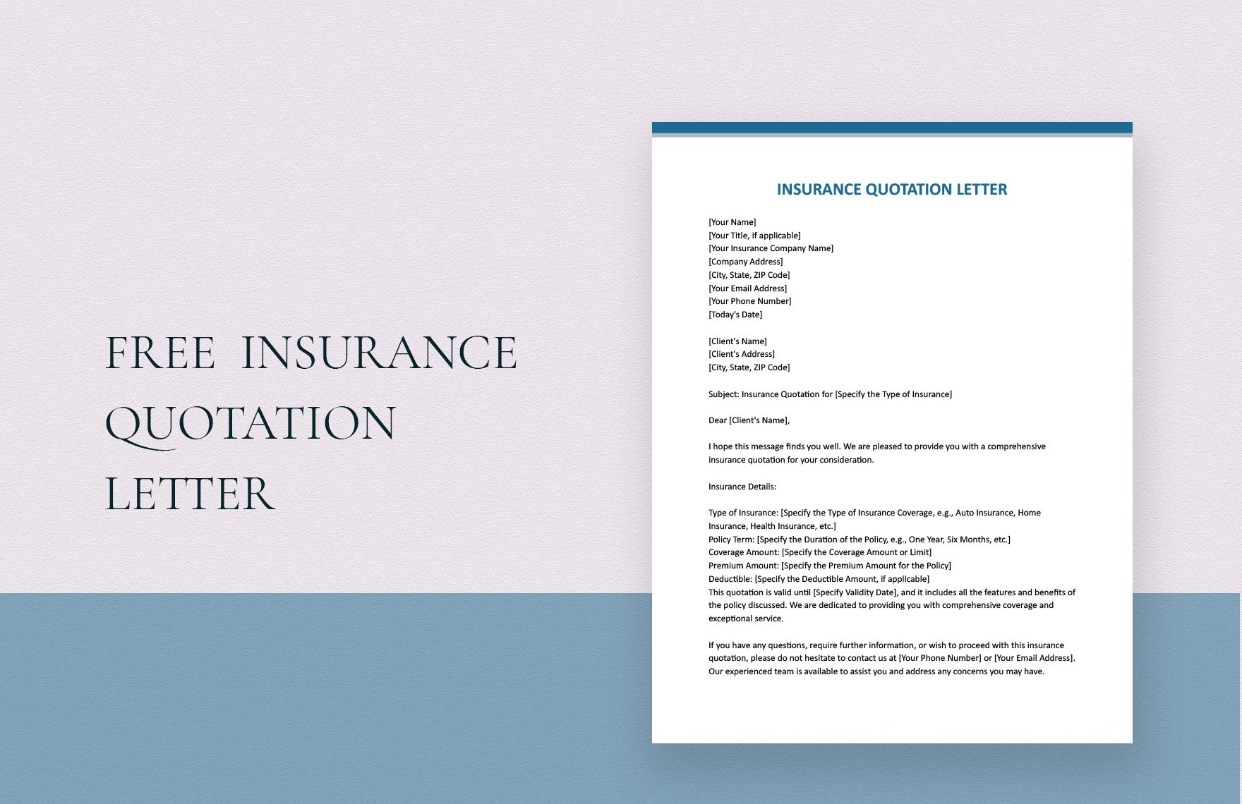 Insurance Quotation Letter