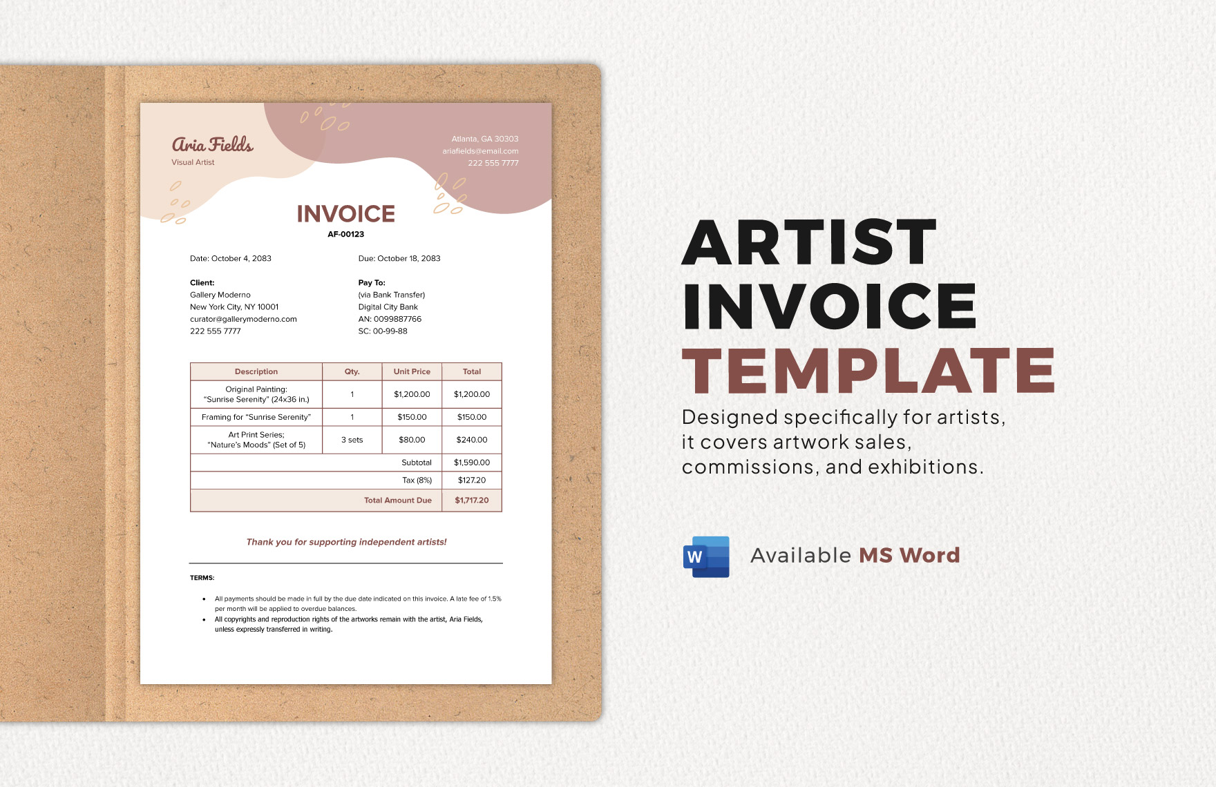 Artist Invoice Template