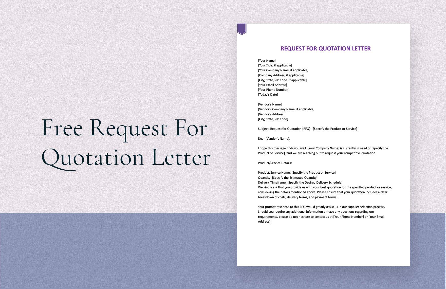 Request For Quotation Letter