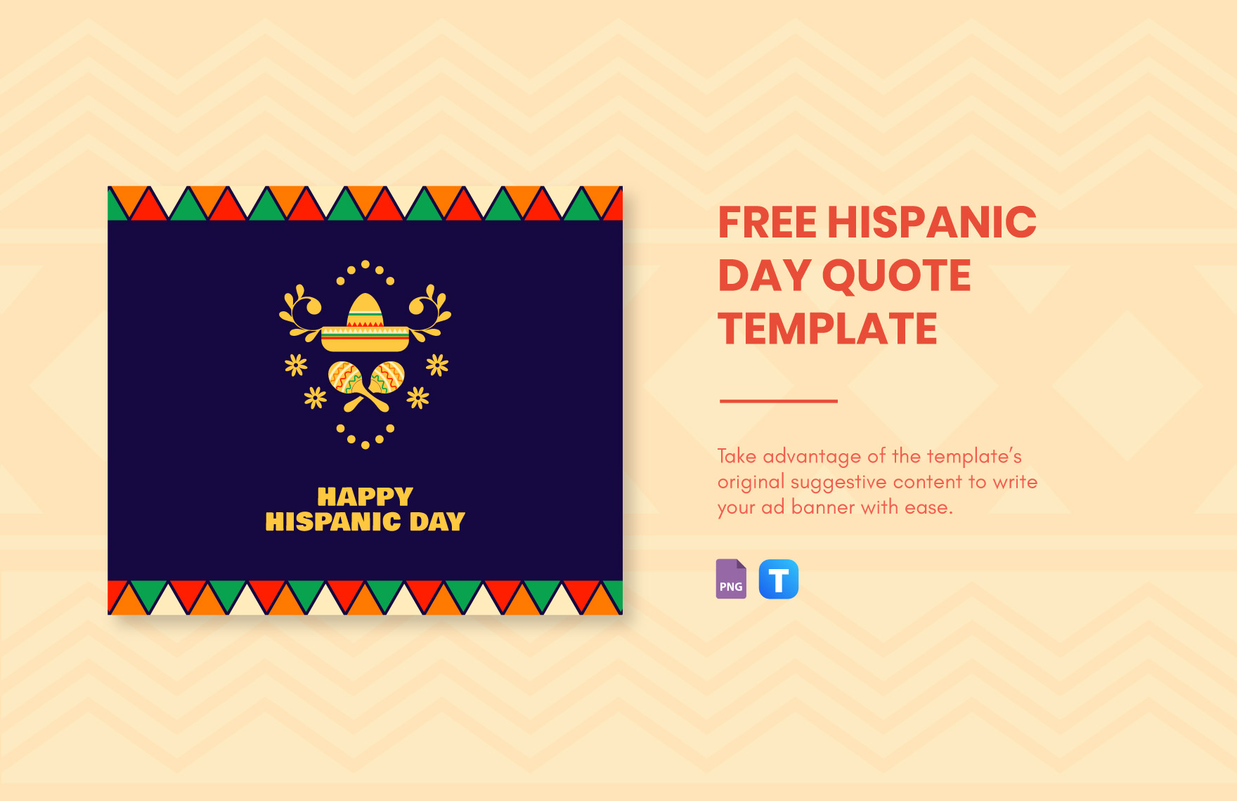 Free Hispanic Day Ad Banner Template in PNG