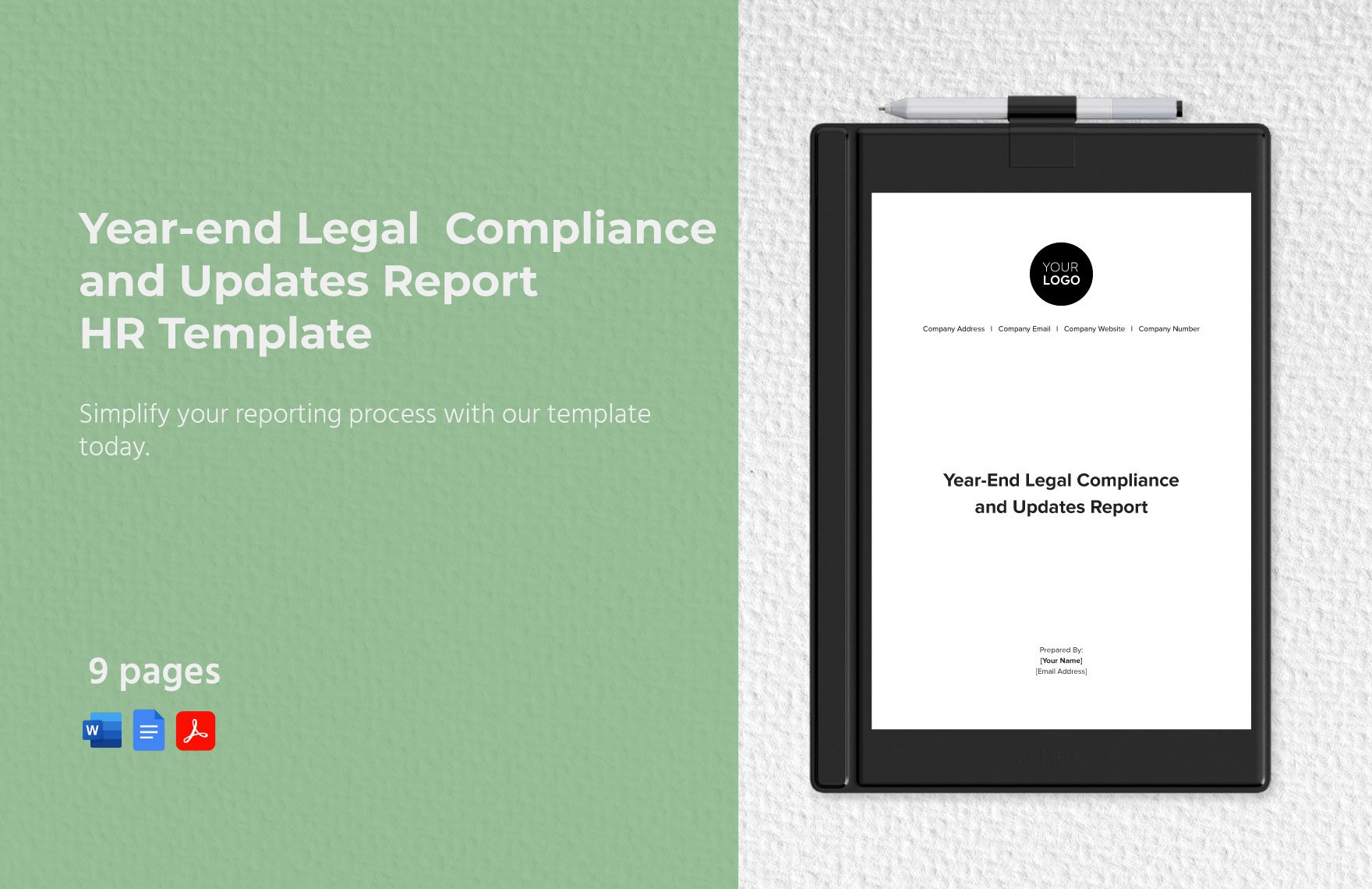 Year-end Legal Compliance and Updates Report HR Template
