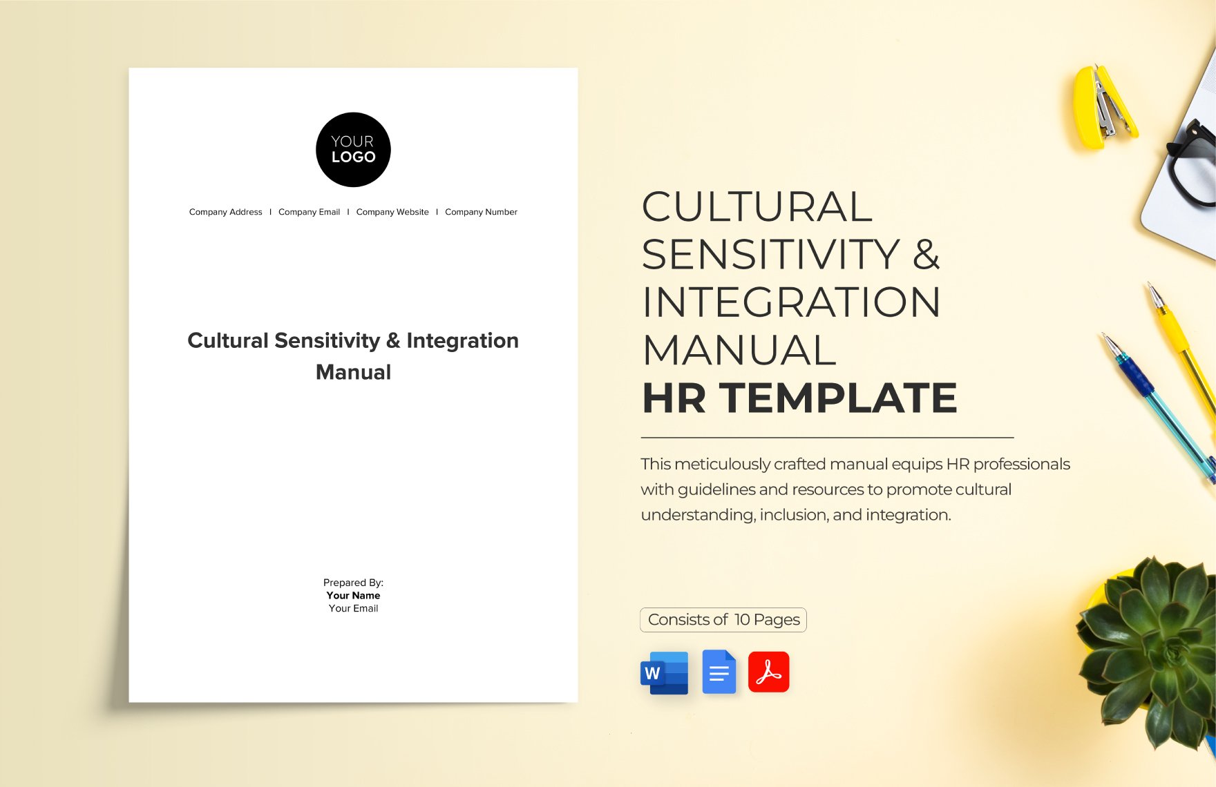 Cultural Sensitivity & Integration Manual HR Template in Word, Google Docs, PDF