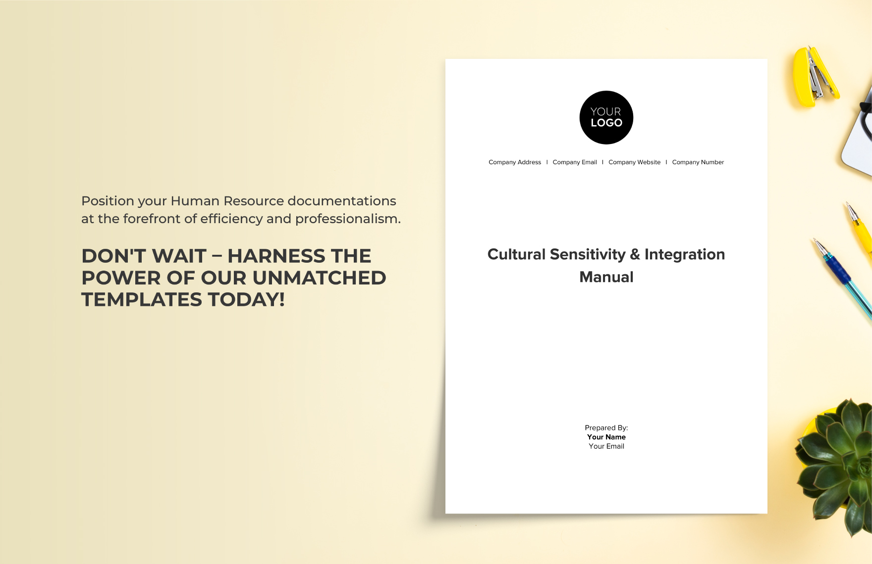 Cultural Sensitivity & Integration Manual HR Template