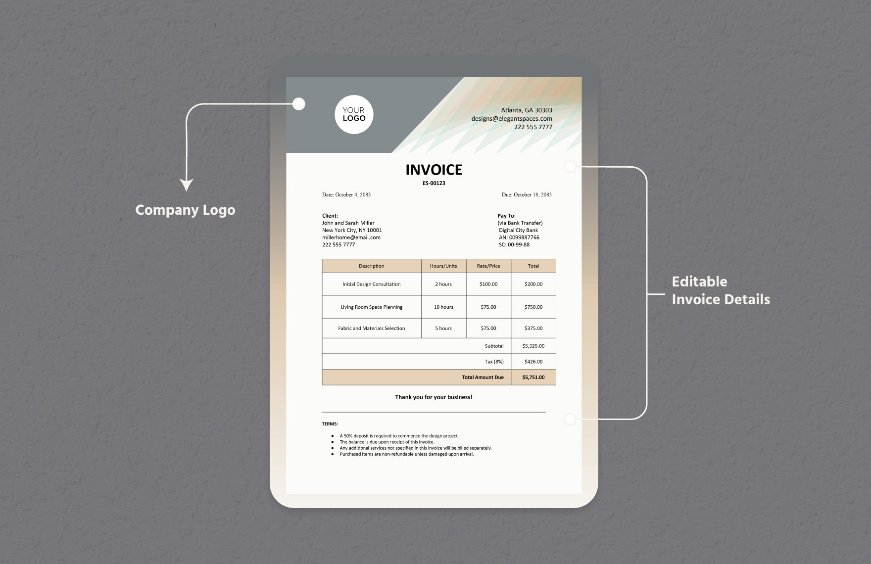 Free Interior Design Invoice Template Download In Word Template Net   Interior Design Invoice Template Tb46y 