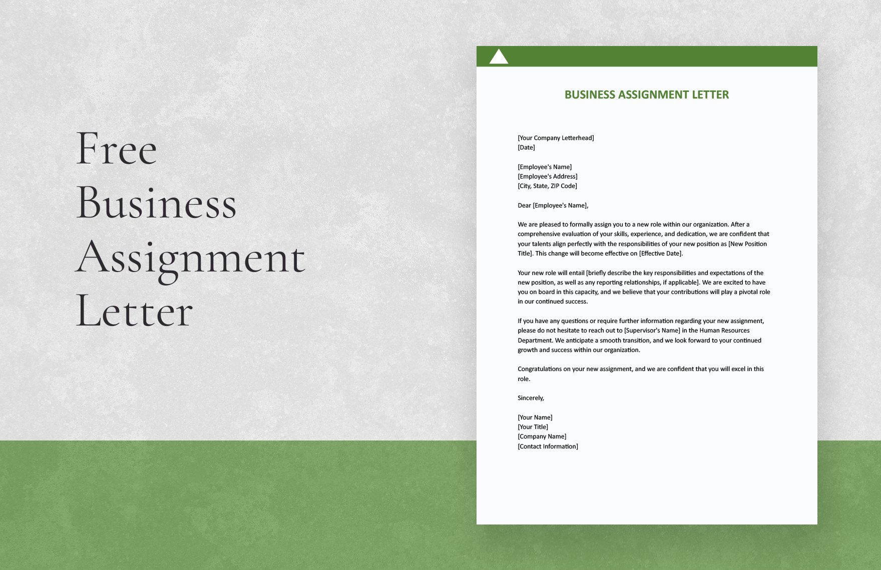 Free Business Assignment Letter