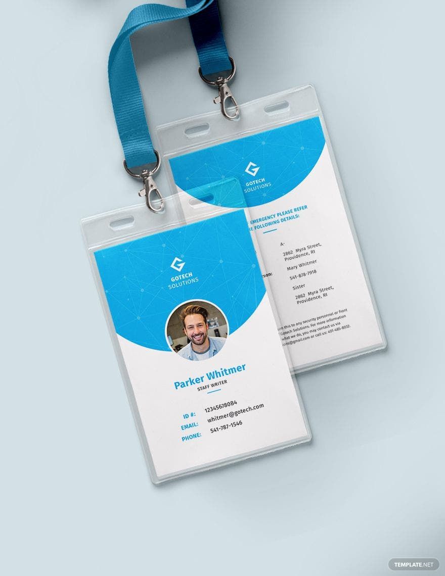 Basic Employee ID Card Template Illustrator Word Apple Pages PSD 