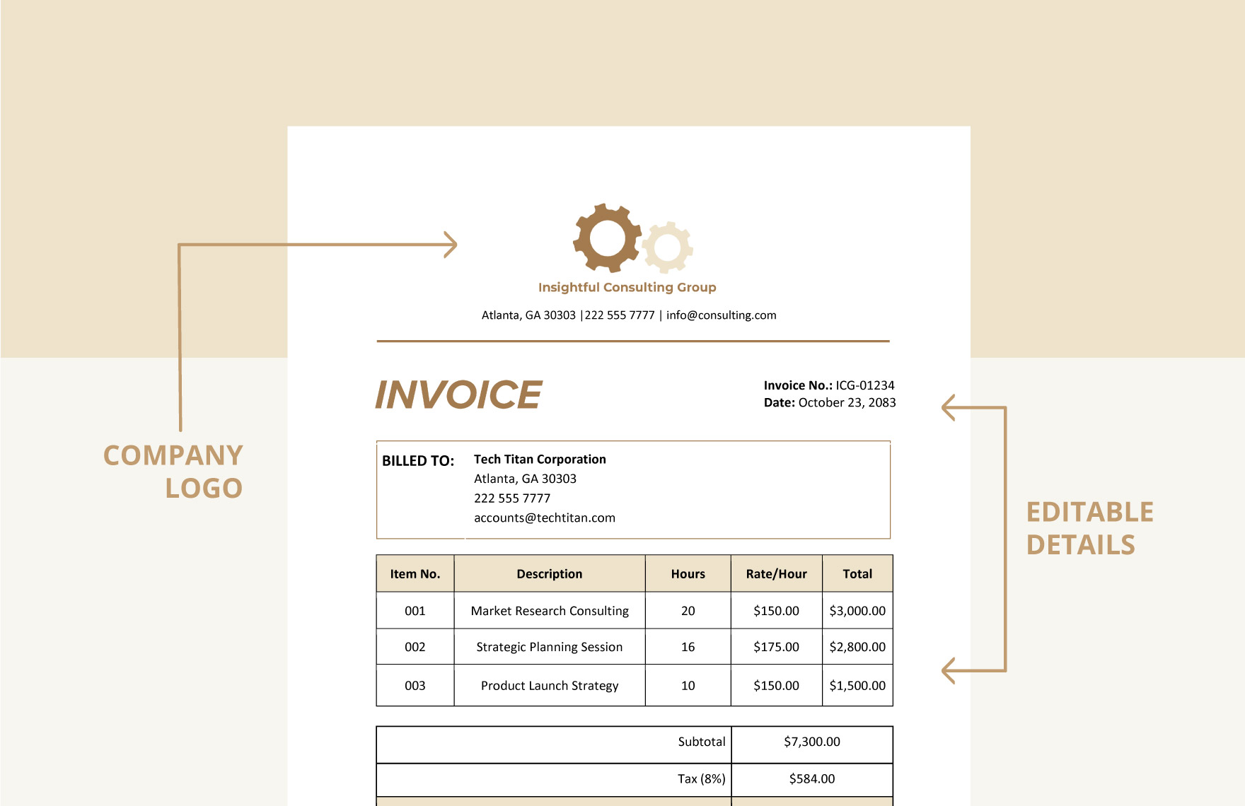 Free Consulting Invoice Template Download in Word Template net