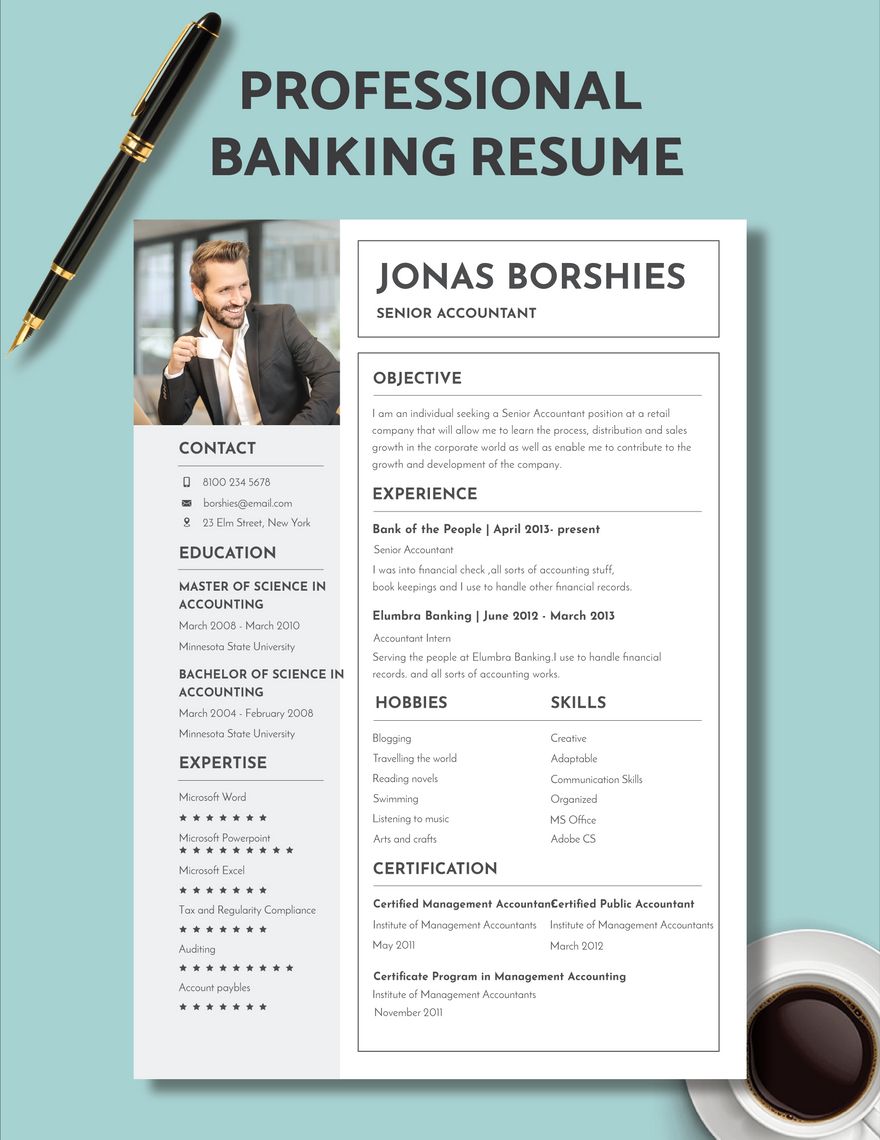 Free Professional Banking Resume