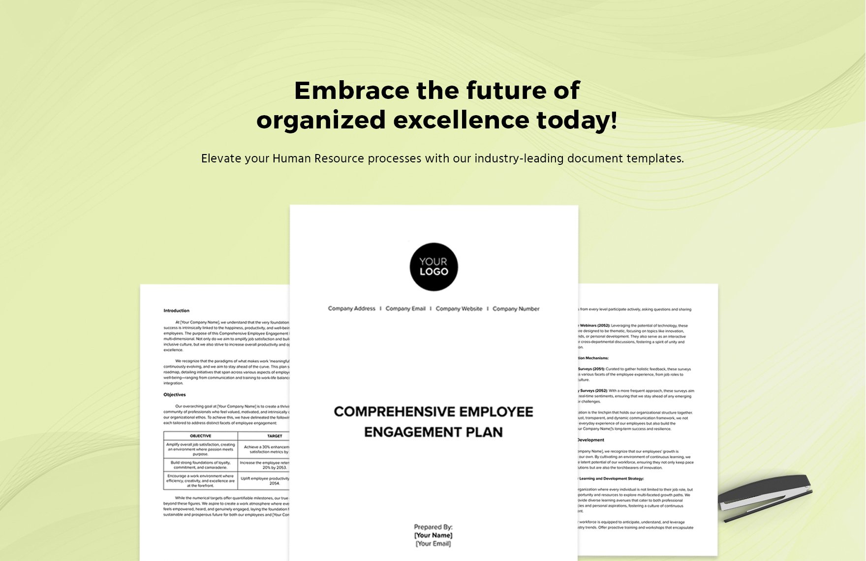 Comprehensive Employee Engagement Plan HR Template