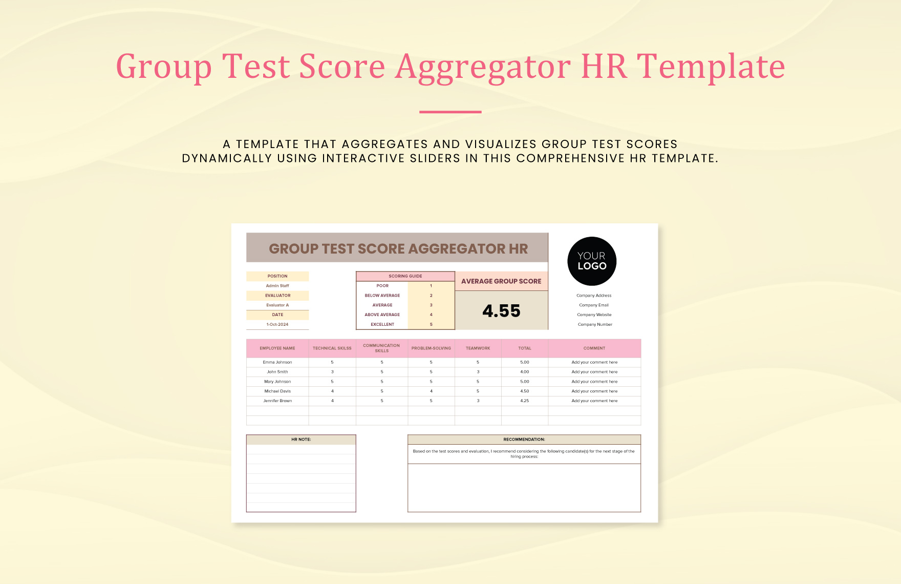 Group Test Score Aggregator HR Template