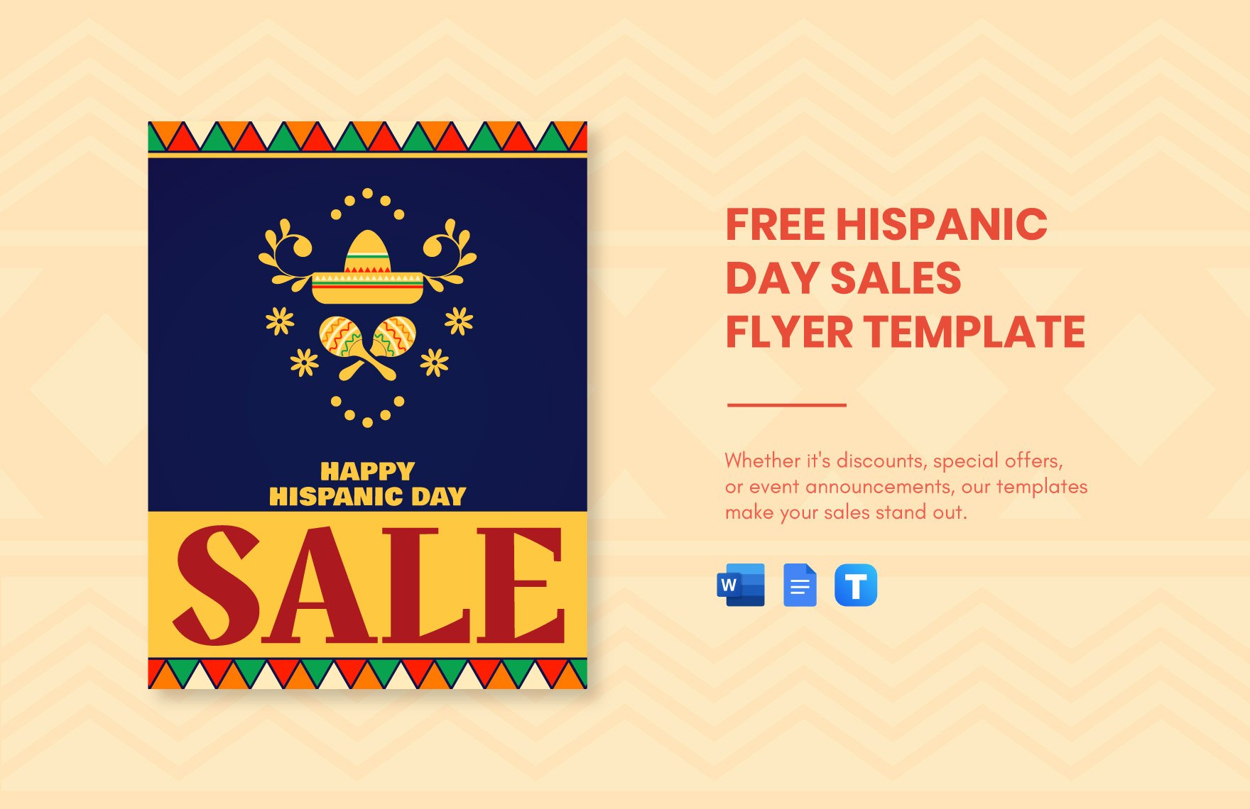 Free Hispanic Day Sales Flyer Template in Word, Google Docs
