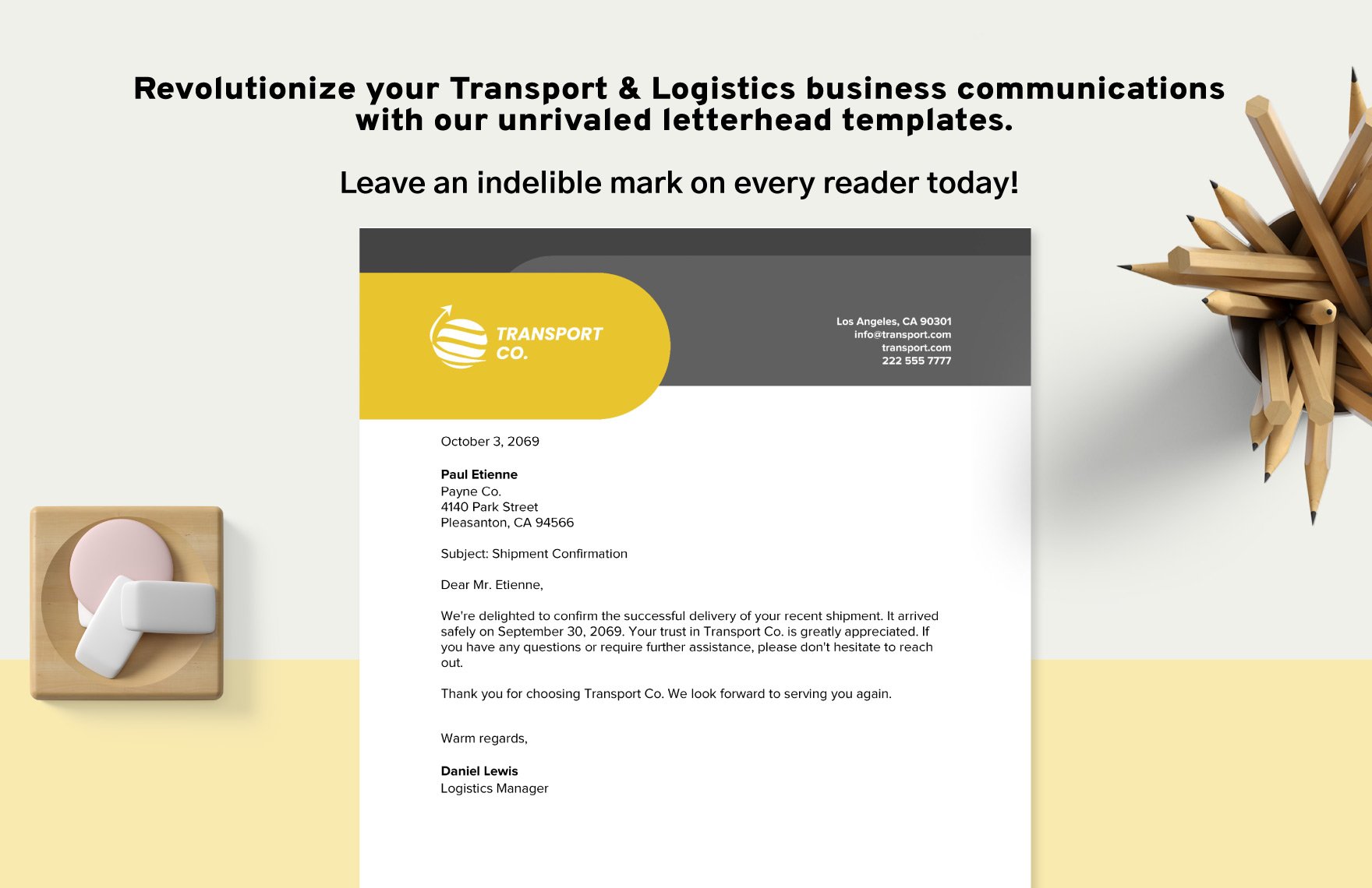 Transport and Logistics Modern Transport Network Letterhead Template
