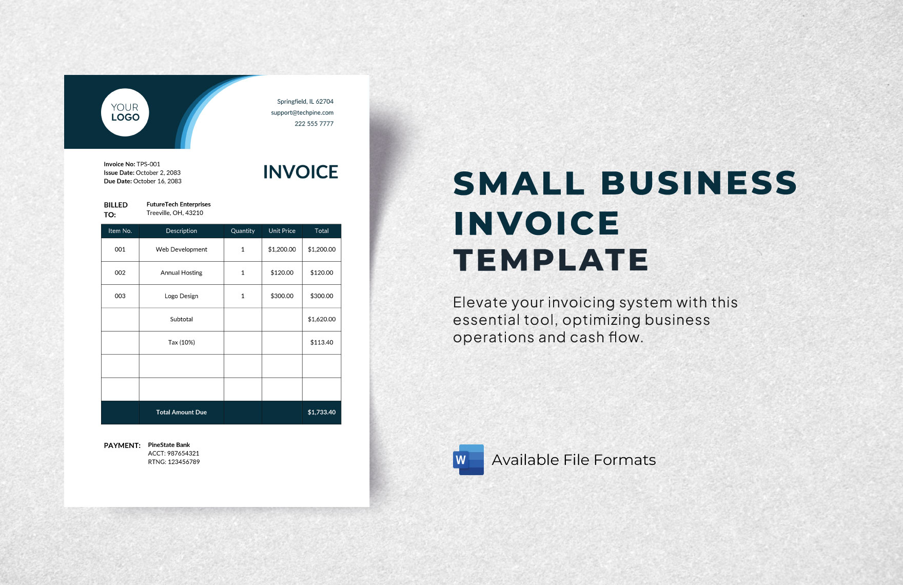 Small Business Invoice Template in Word - Download | Template.net